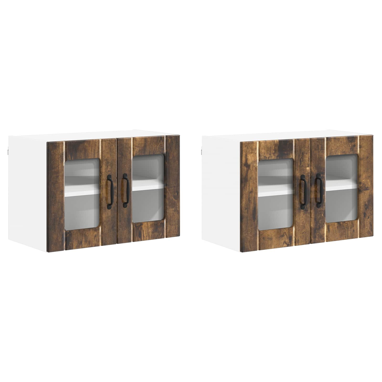 Virtuvės sieninė spintelė 2 pcs Rūkyta ąžuolas 60 x 31 x 40 cm