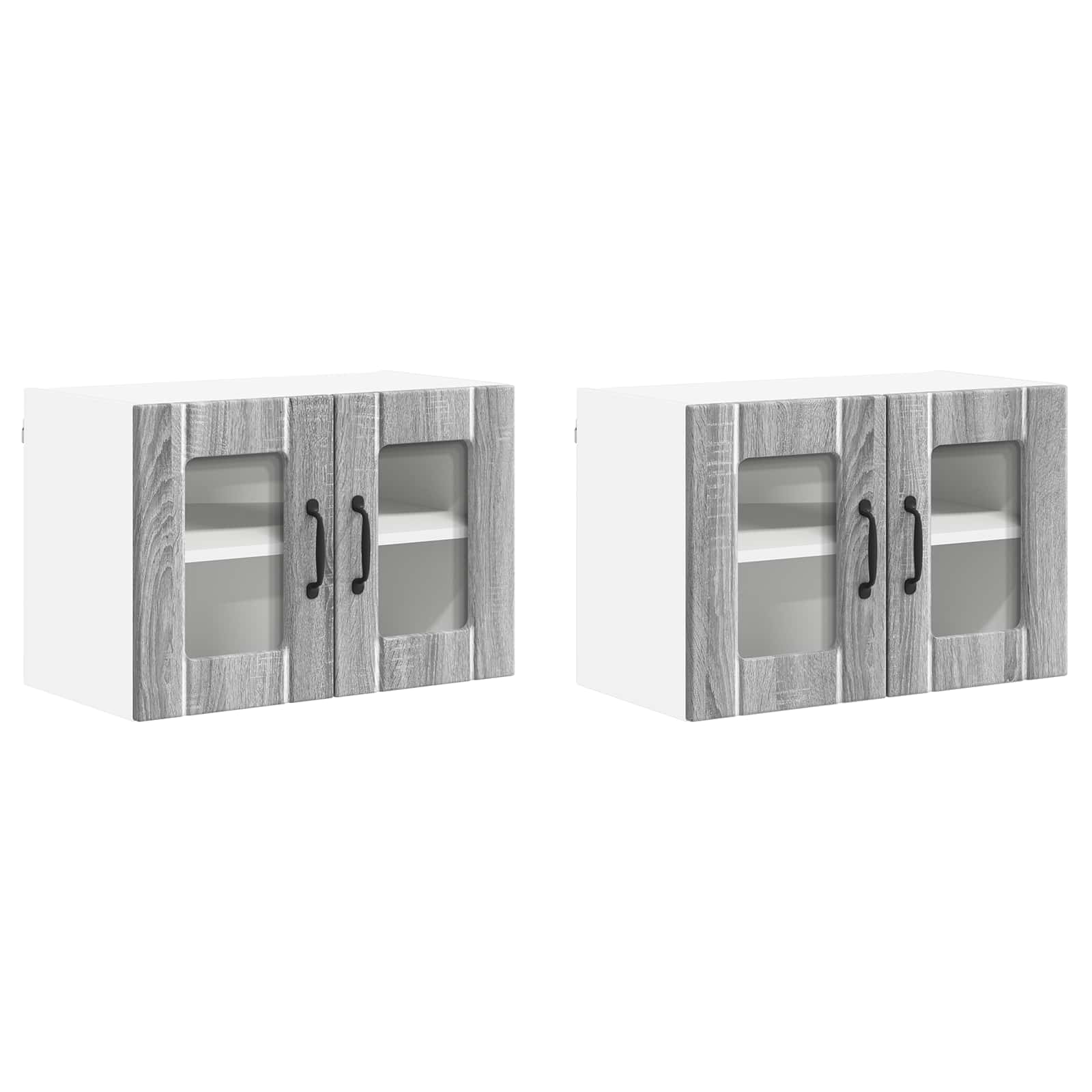 Virtuvės sieninė spintelė 2 pcs Pilkas Sonoma 60 x 31 x 40 cm