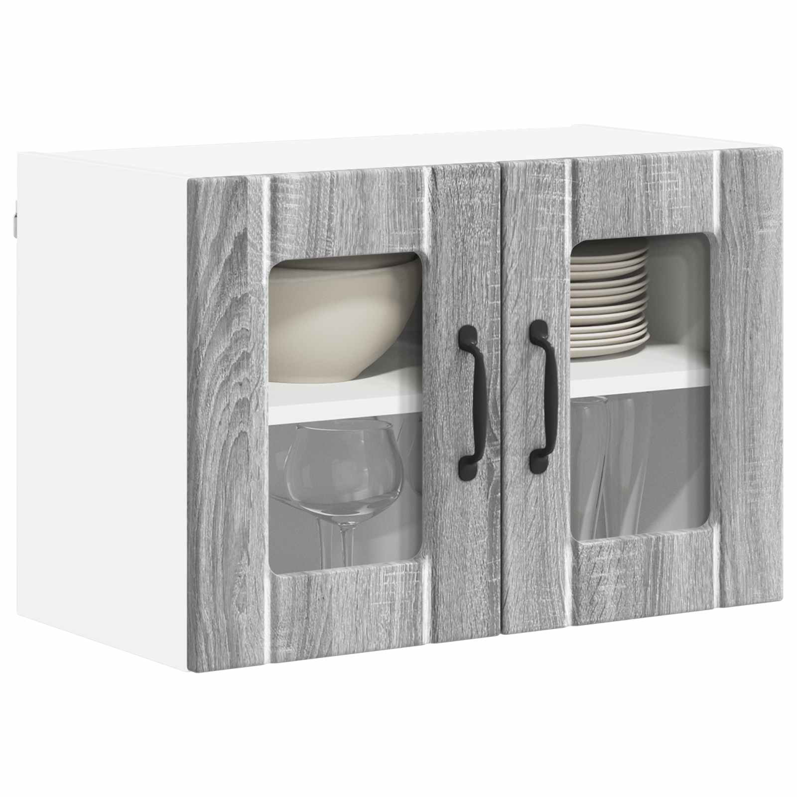 Virtuvės sieninė spintelė 2 pcs Pilkas Sonoma 60 x 31 x 40 cm