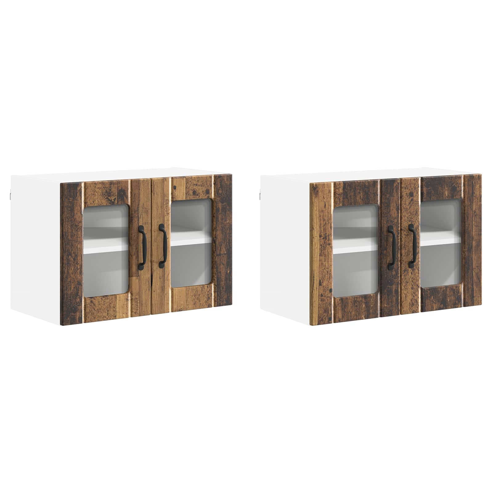 Virtuves sienas skapis 2 gab. Antīks koks 60 x 31 x 40 cm