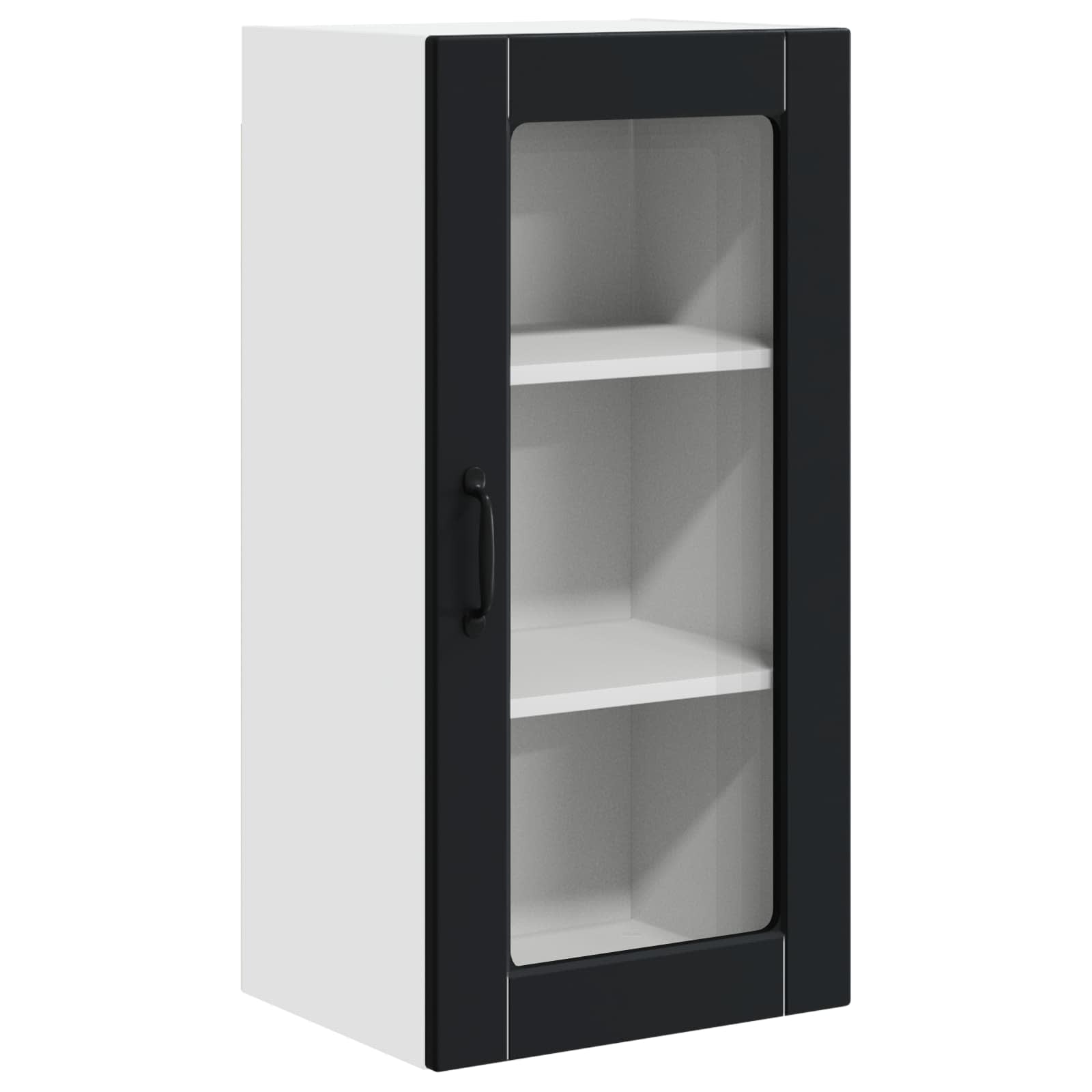 Virtuves sienas skapis 2 gab. Melns 40 x 31 x 80 cm