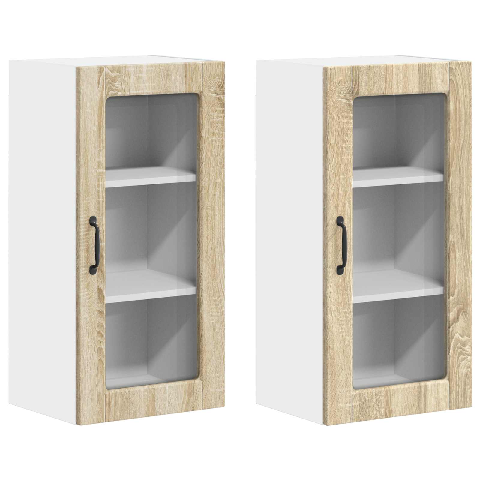 Virtuvės sieninė spintelė 2 pcs Sonoma ąžuolas 40 x 31 x 80 cm