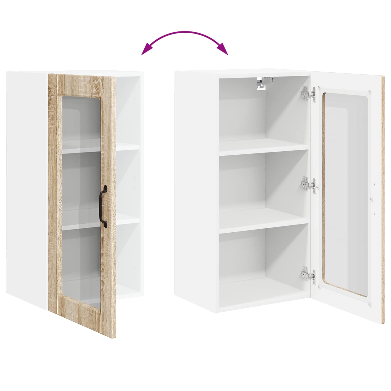 Virtuvės sieninė spintelė 2 pcs Sonoma ąžuolas 40 x 31 x 80 cm