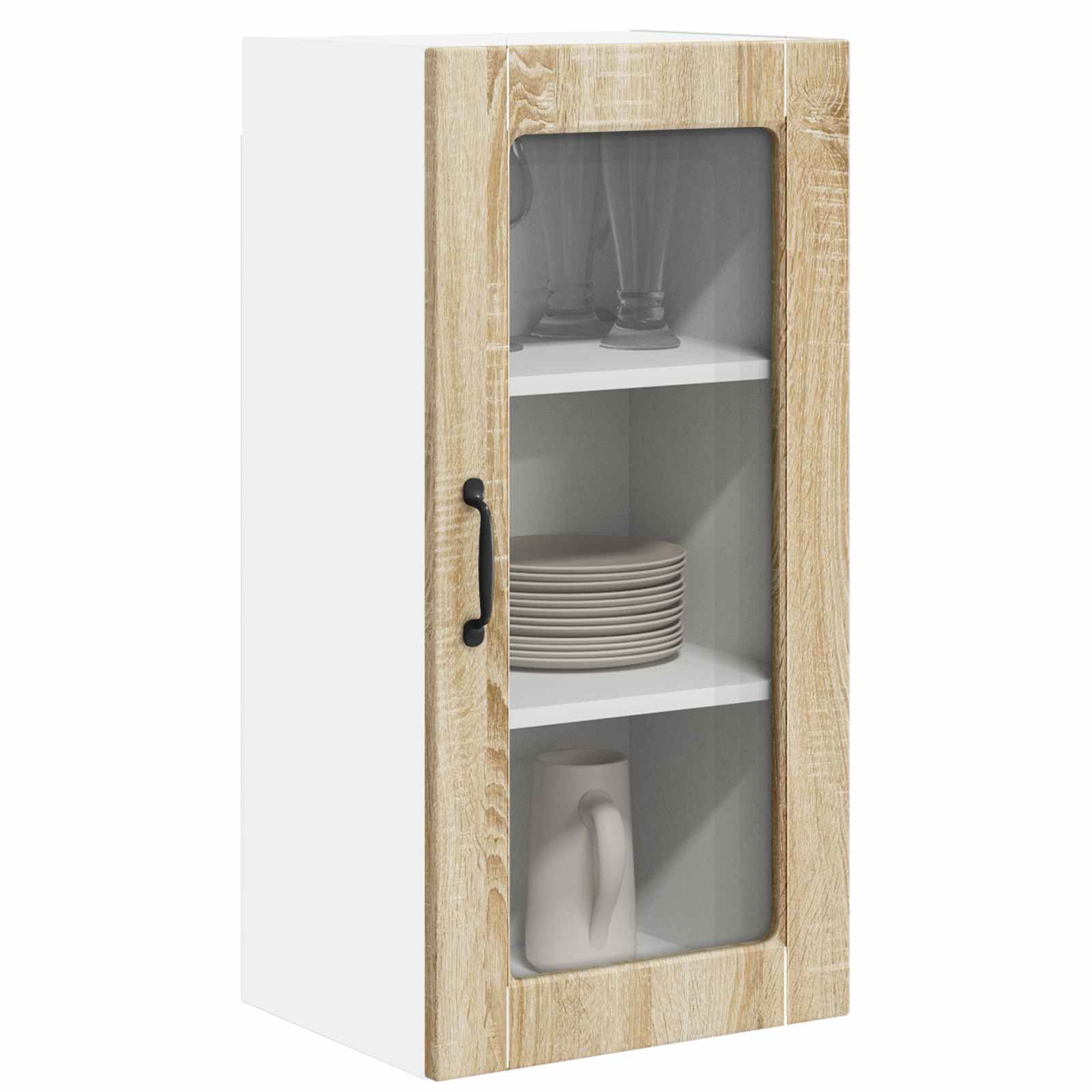 Virtuvės sieninė spintelė 2 pcs Sonoma ąžuolas 40 x 31 x 80 cm