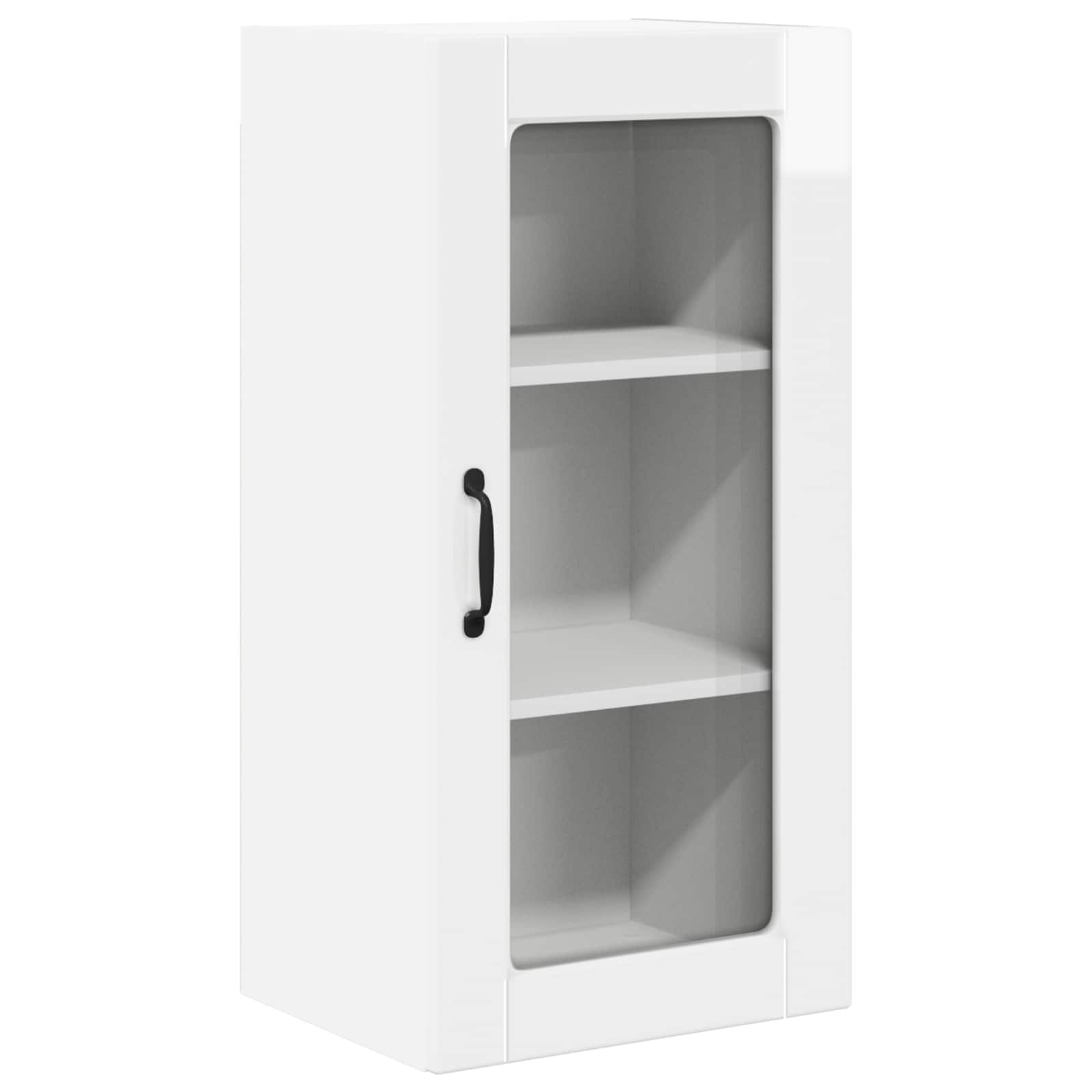 Virtuvės sieninė spintelė 2 pcs Aukštai blizganti balta
