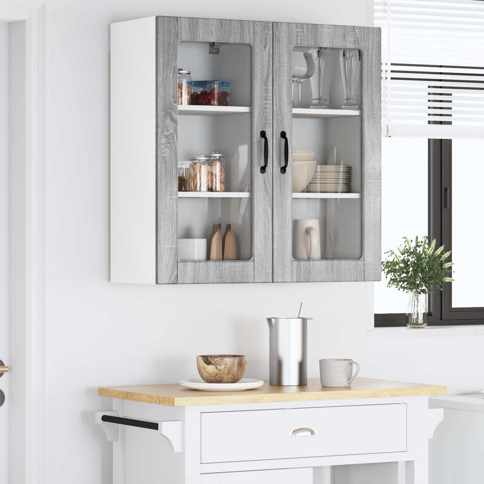 Kitchen wall cabinet 2 pcs Grey Sonoma 40 x 31 x 80 cm