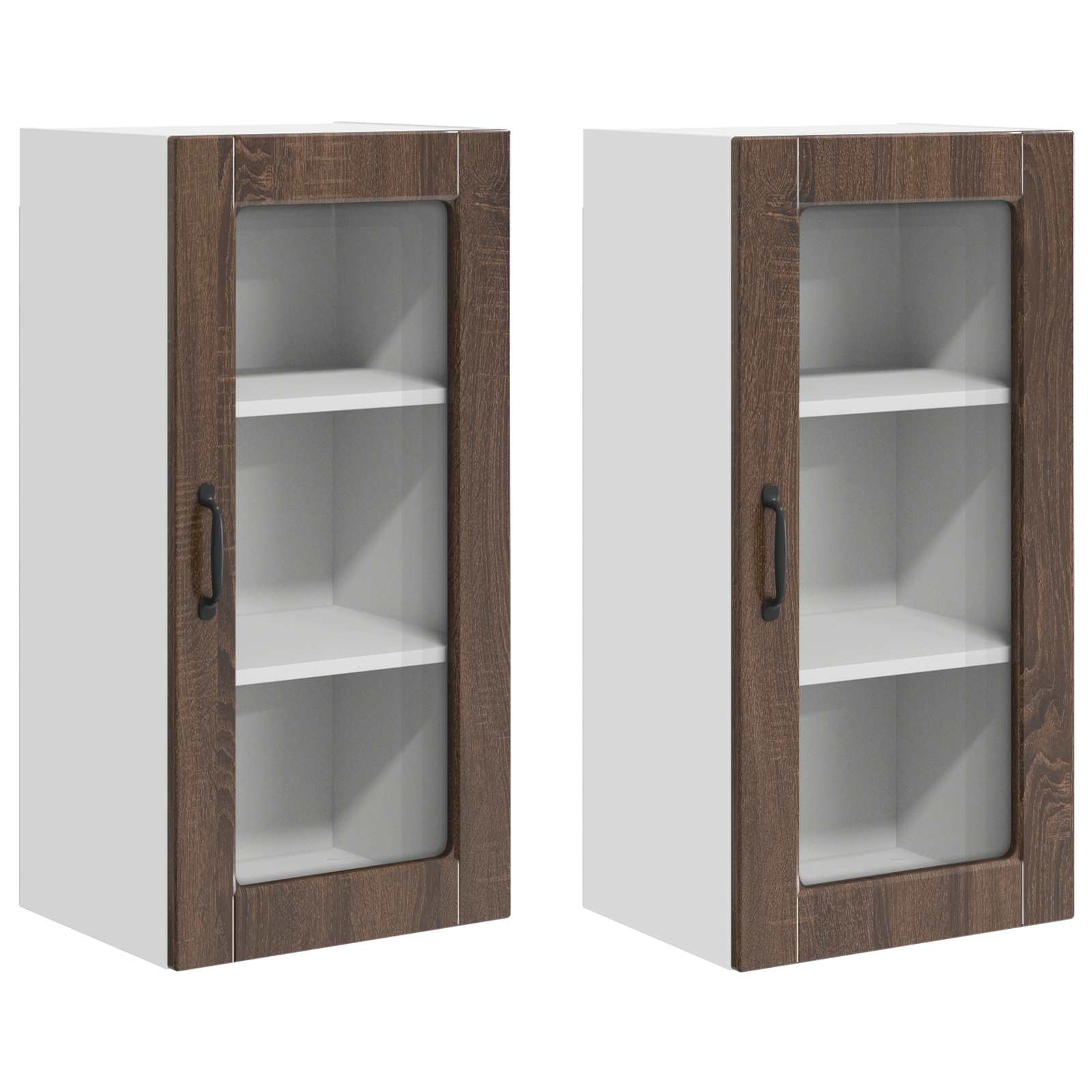 Virtuvės sieninė spintelė 2 pcs Rudas ąžuolas 40 x 31 x 80 cm