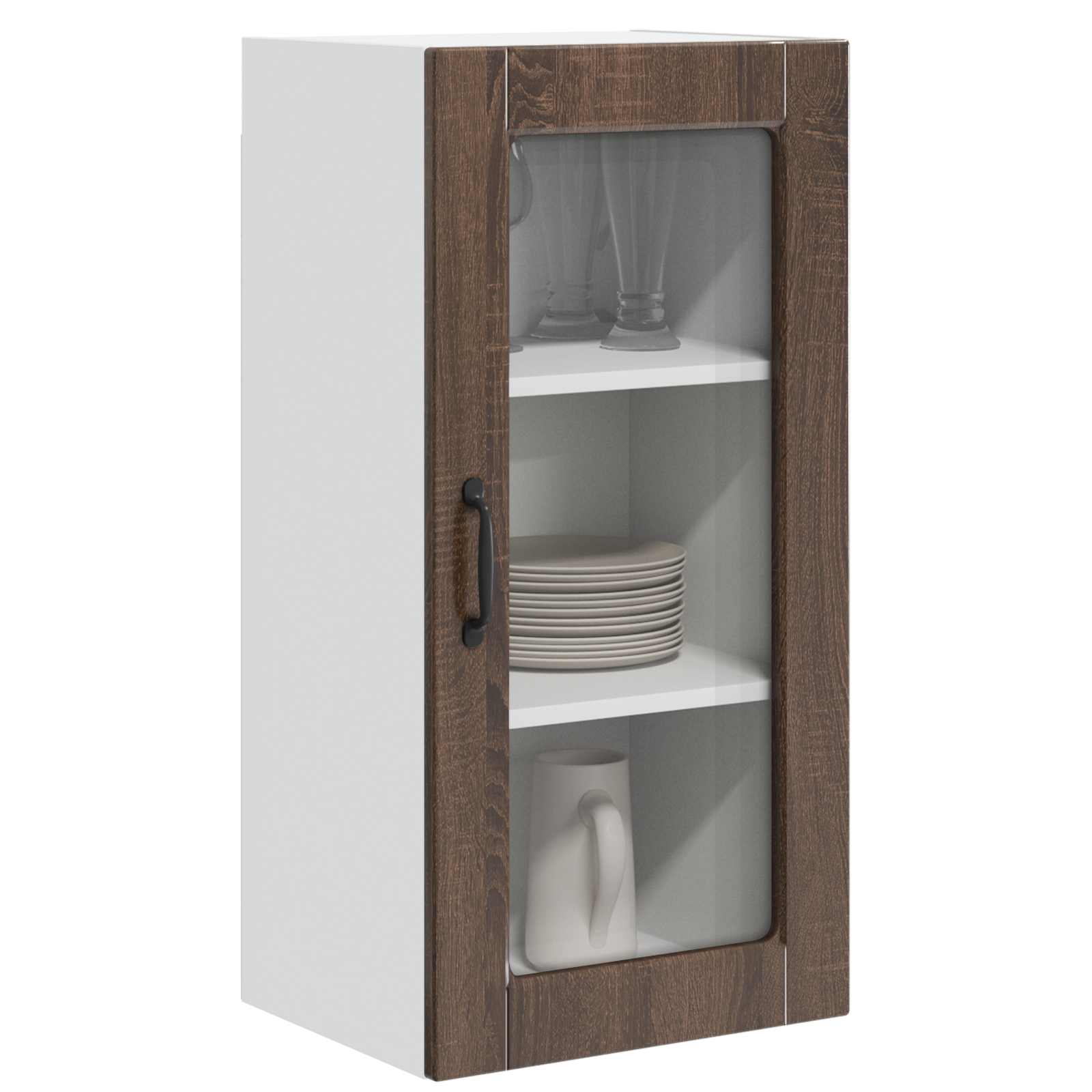 Virtuvės sieninė spintelė 2 pcs Rudas ąžuolas 40 x 31 x 80 cm