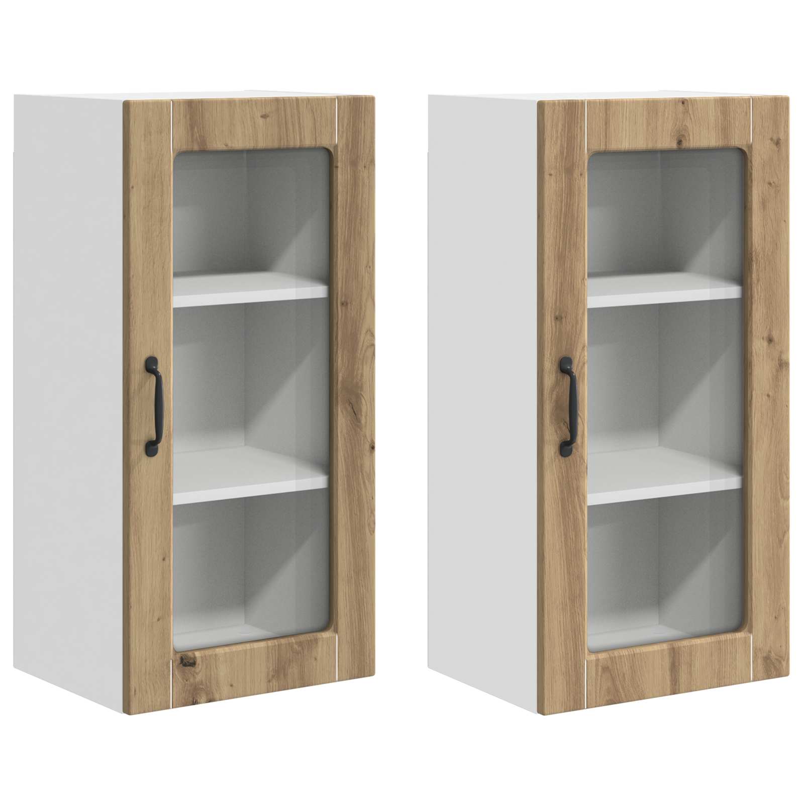 Virtuvės sieninė spintelė su lentyna 2 pcs Amatininkų ąžuolas