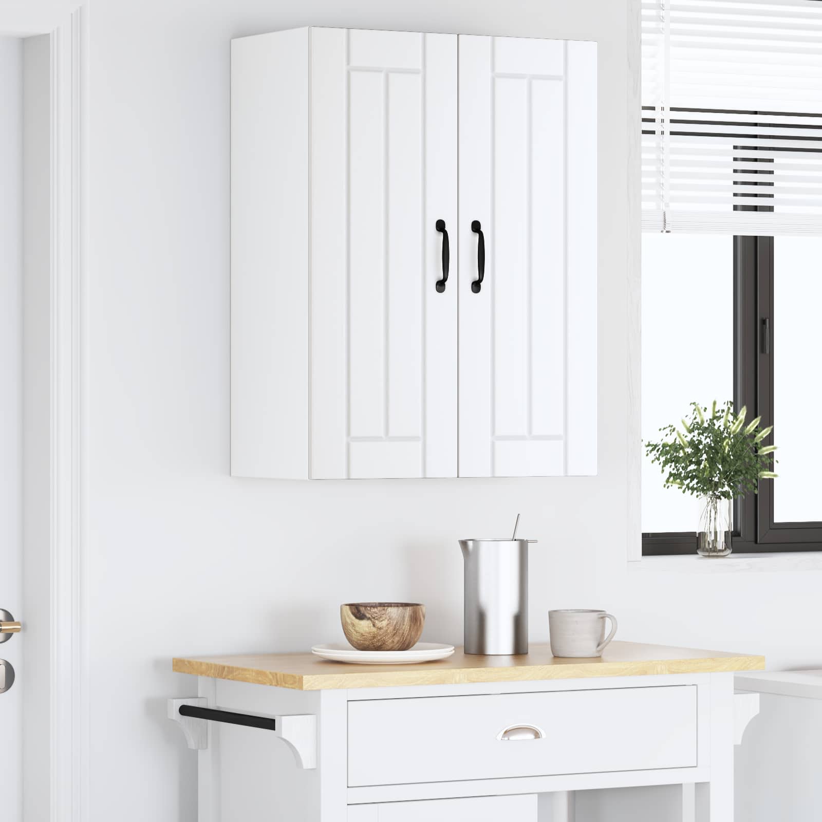Virtuves sienas skapis 2 gab. Balts 30 x 31 x 80 cm