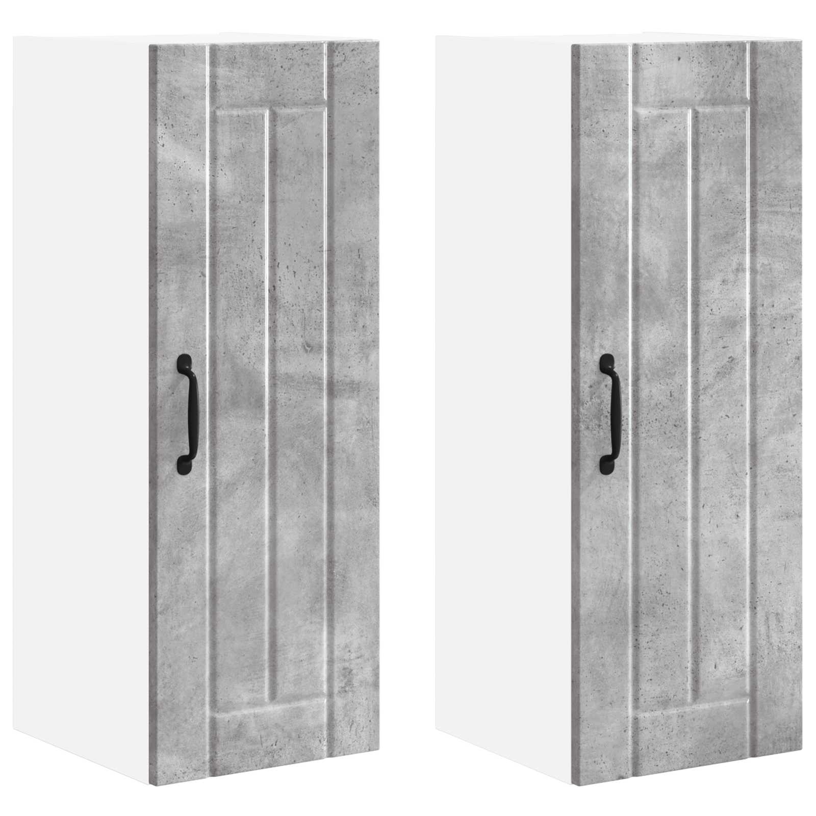 Virtuvės sieninė spintelė 2 pcs Betono pilka 30 x 31 x 80 cm