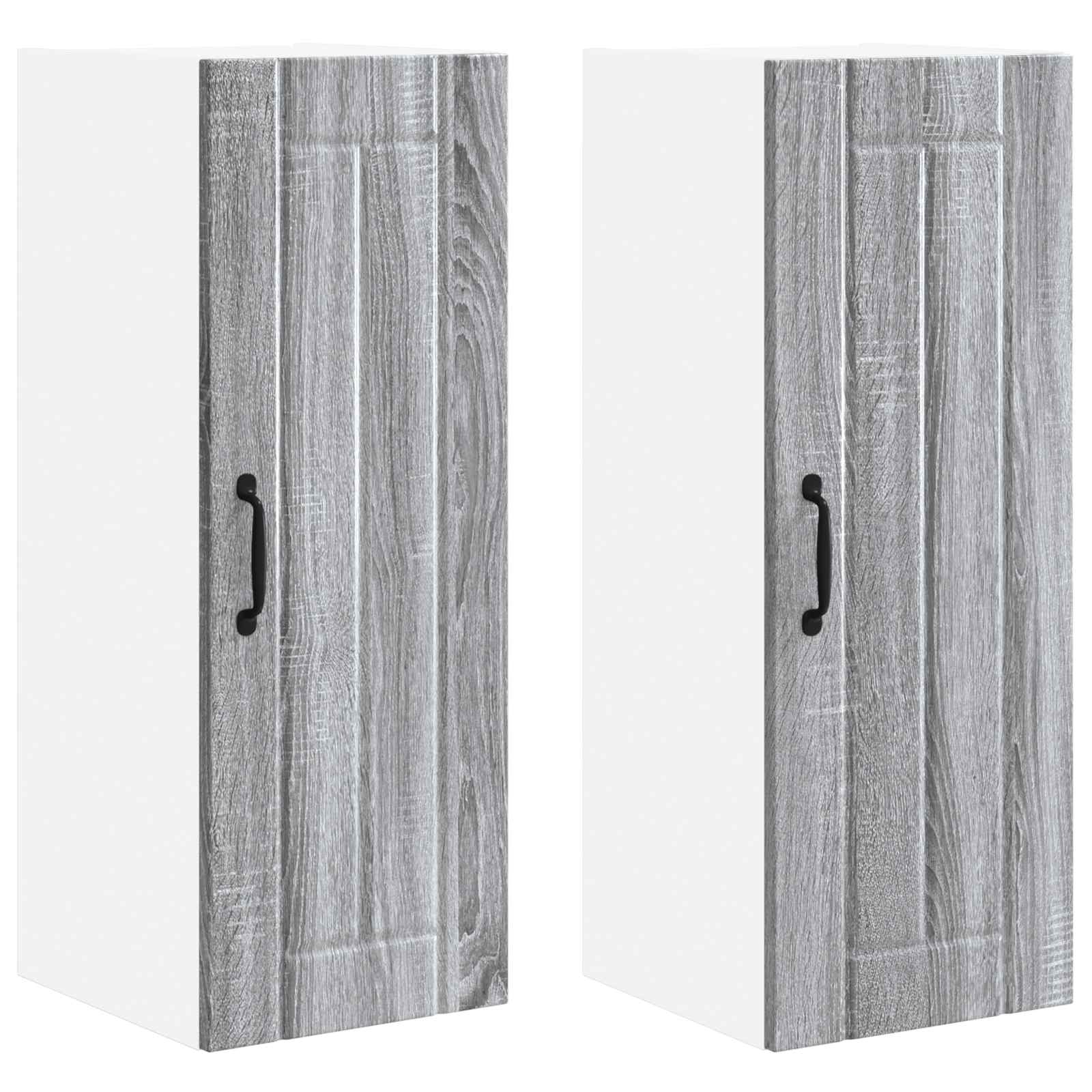 Virtuvės sieninė spintelė 2 pcs Pilkas Sonoma 30 x 31 x 80 cm