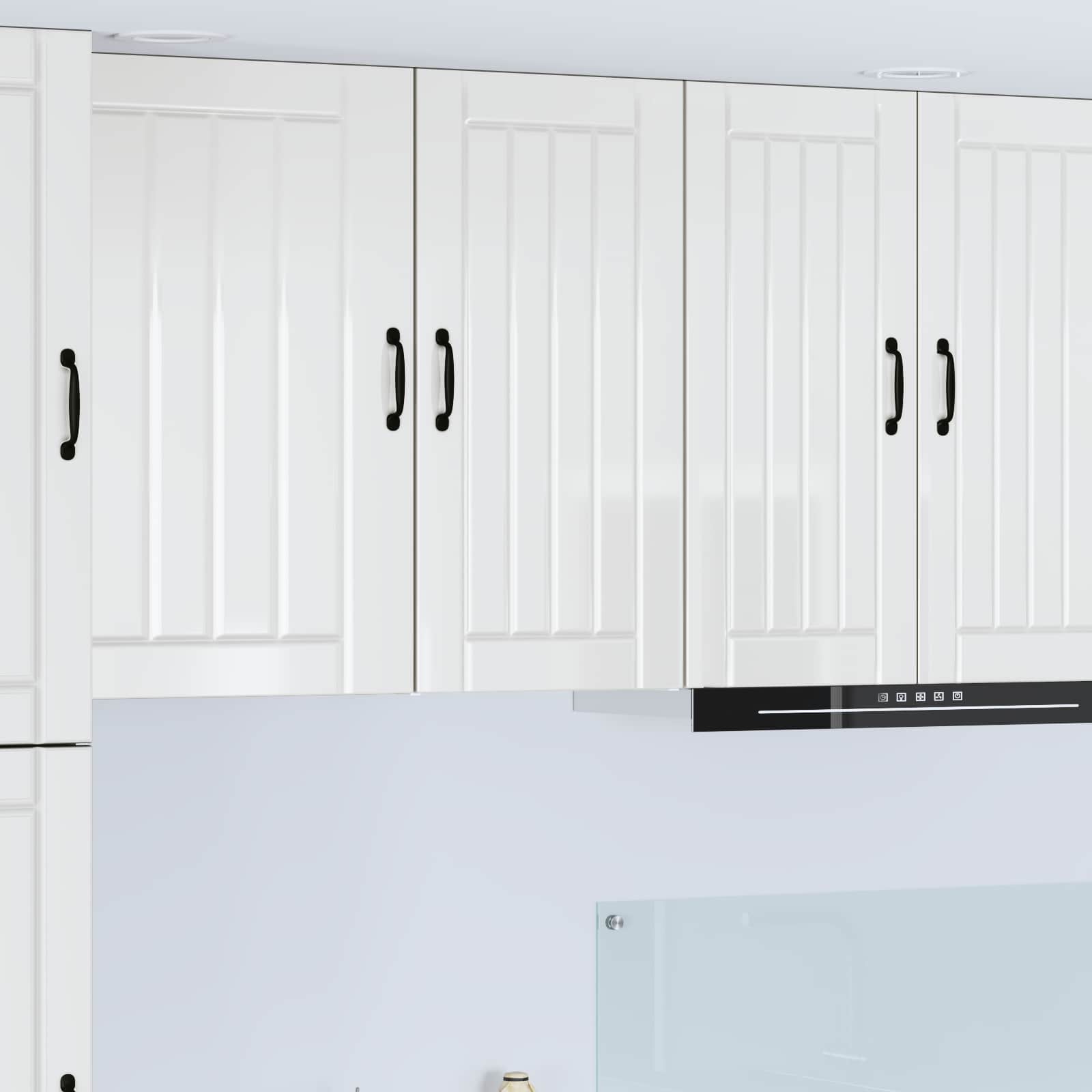 Kitchen wall cabinet with shelf High gloss white