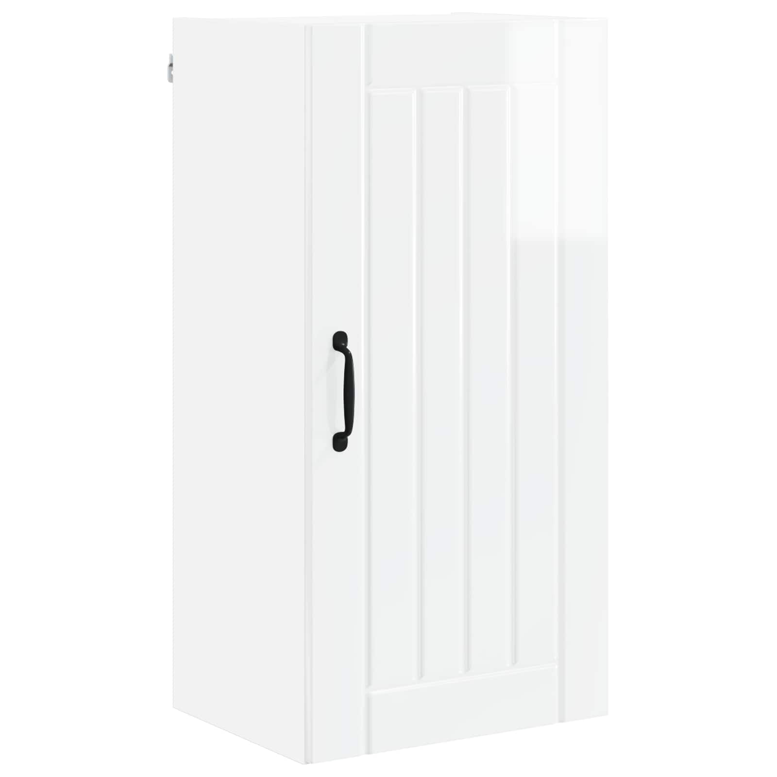 Kitchen wall cabinet with shelf High gloss white