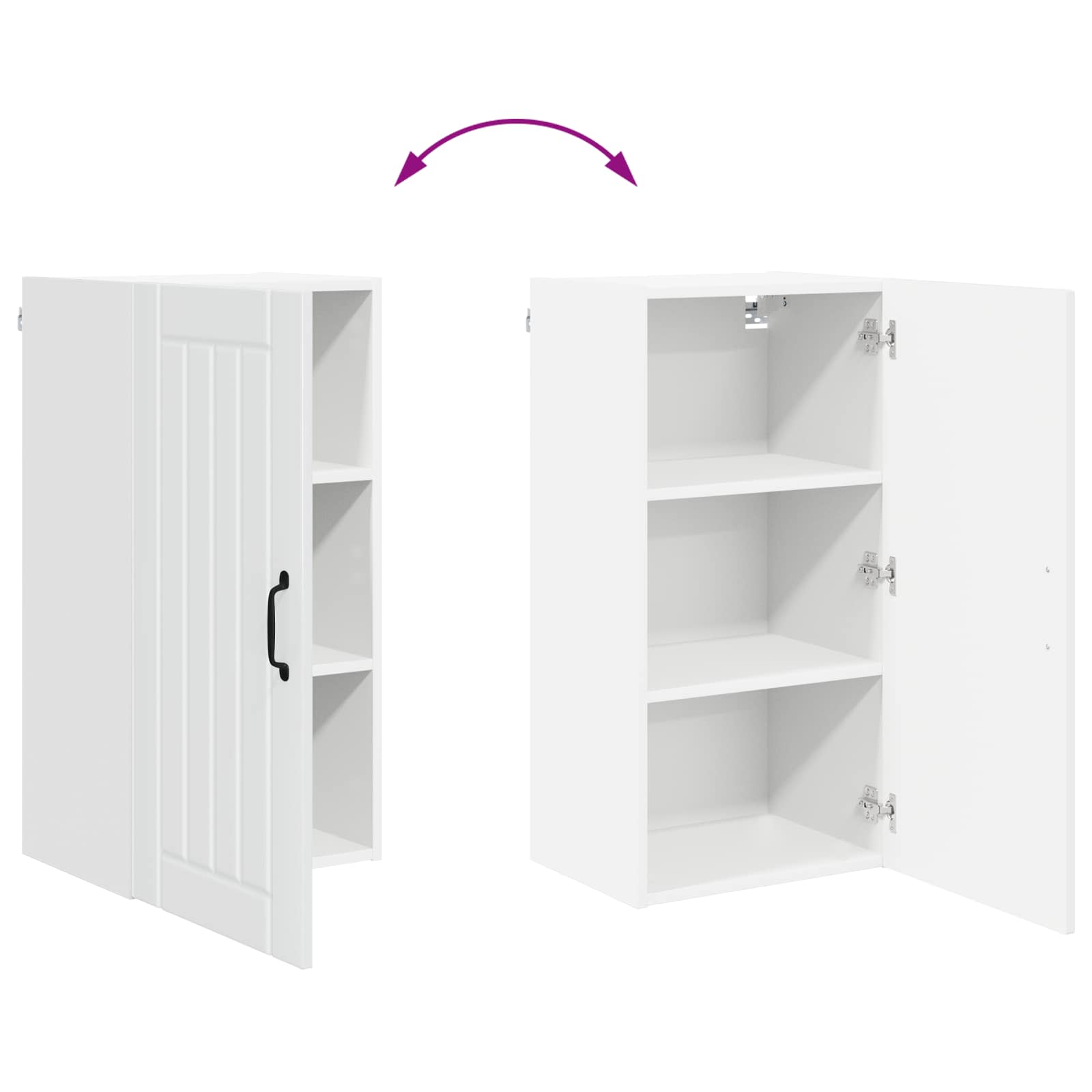 Kitchen wall cabinet with shelf High gloss white