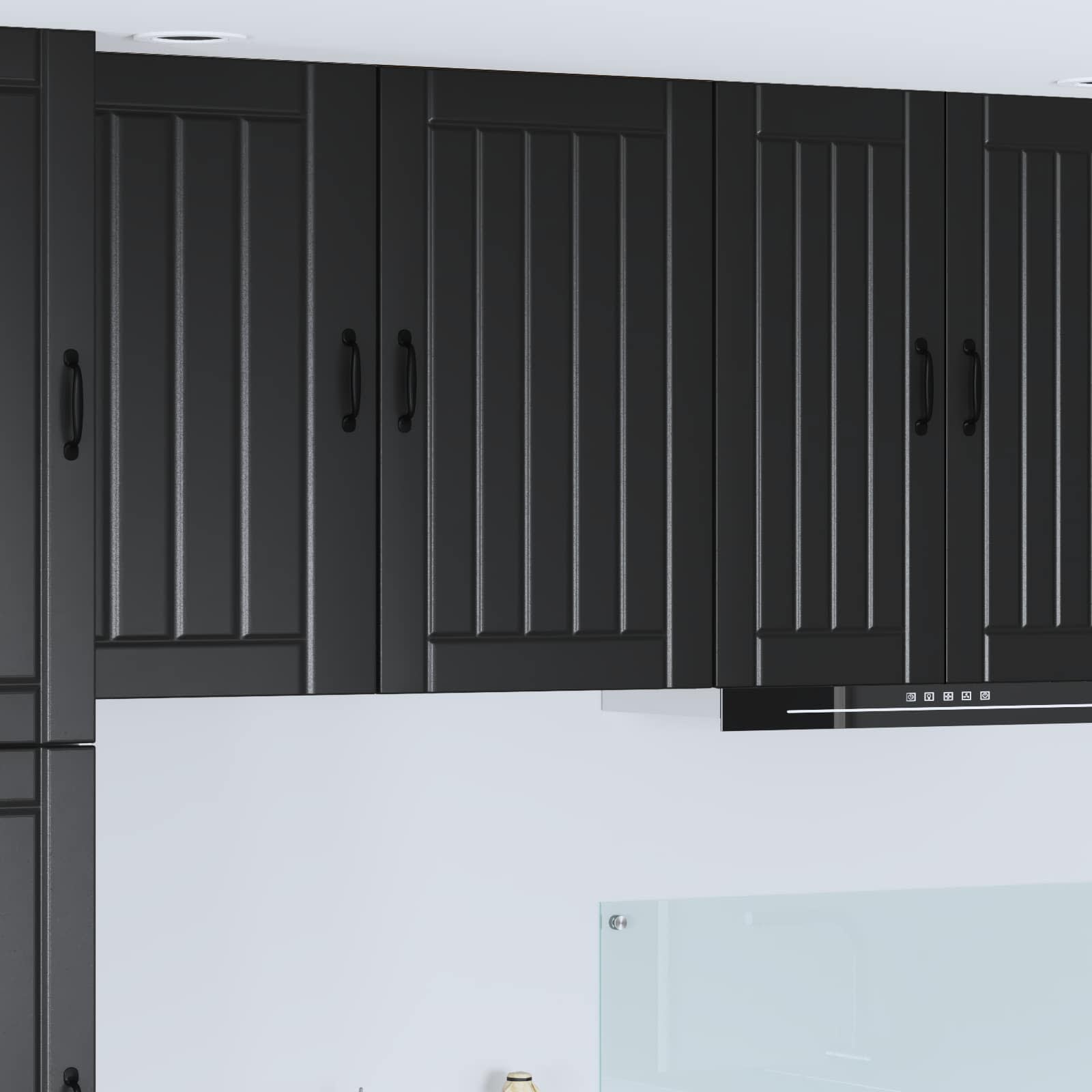 Virtuves sienas skapis ar plauktu melns 50 x 31 x 80 cm