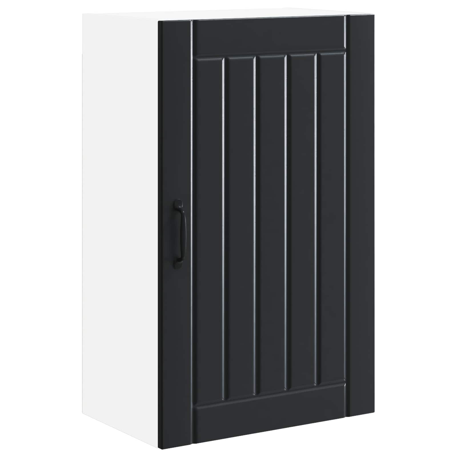 Virtuves sienas skapis ar plauktu melns 50 x 31 x 80 cm