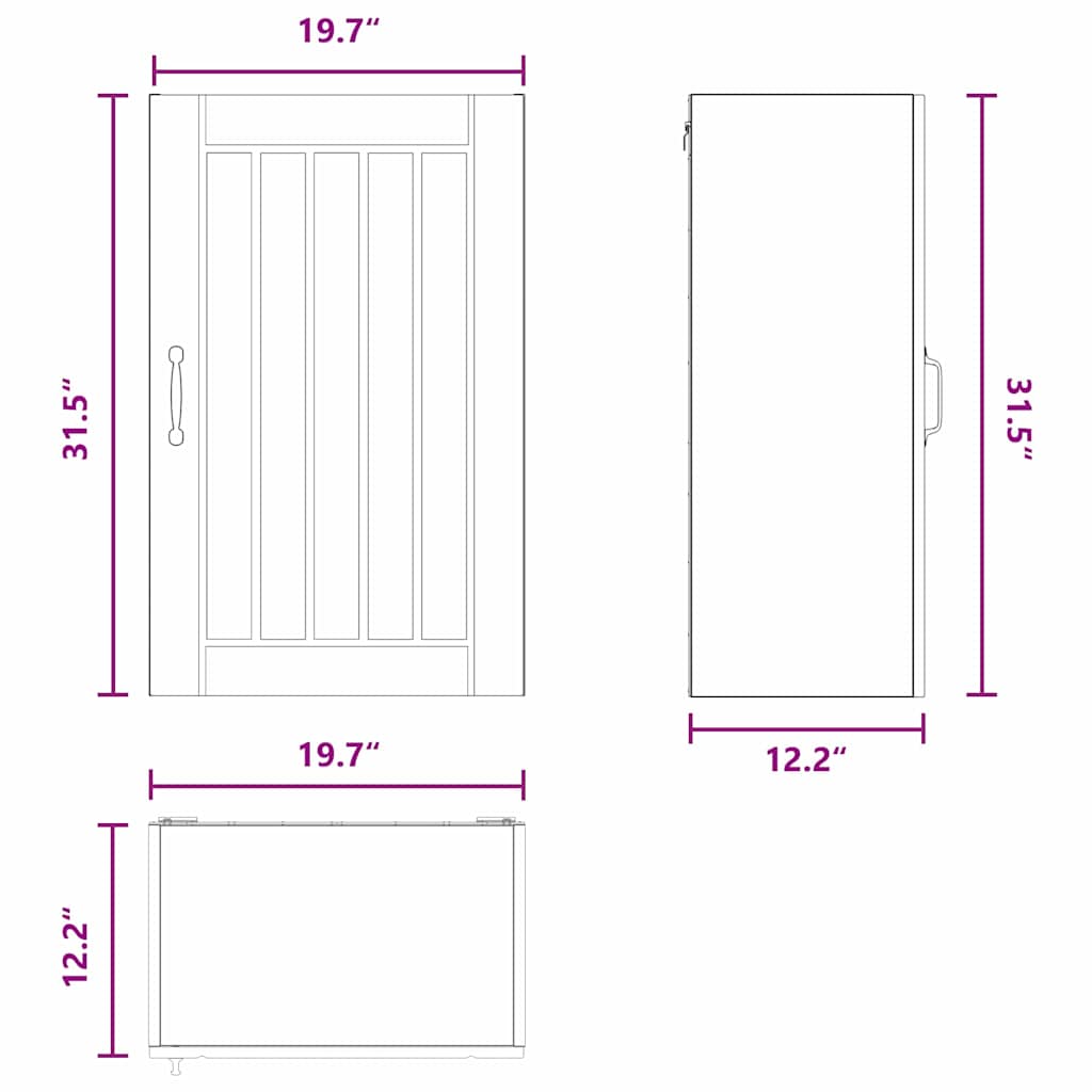 Kitchen Wall Cabinet Sonoma Oak 50 x 31 x 80 cm