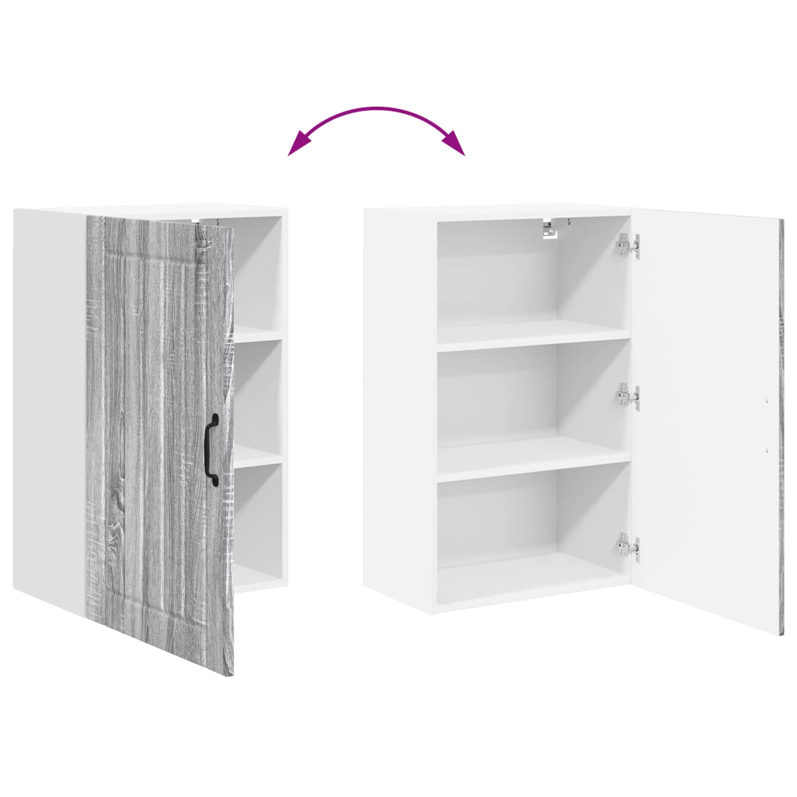 Kitchen Wall Cabinet Grey Sonoma 50 x 31 x 80 cm