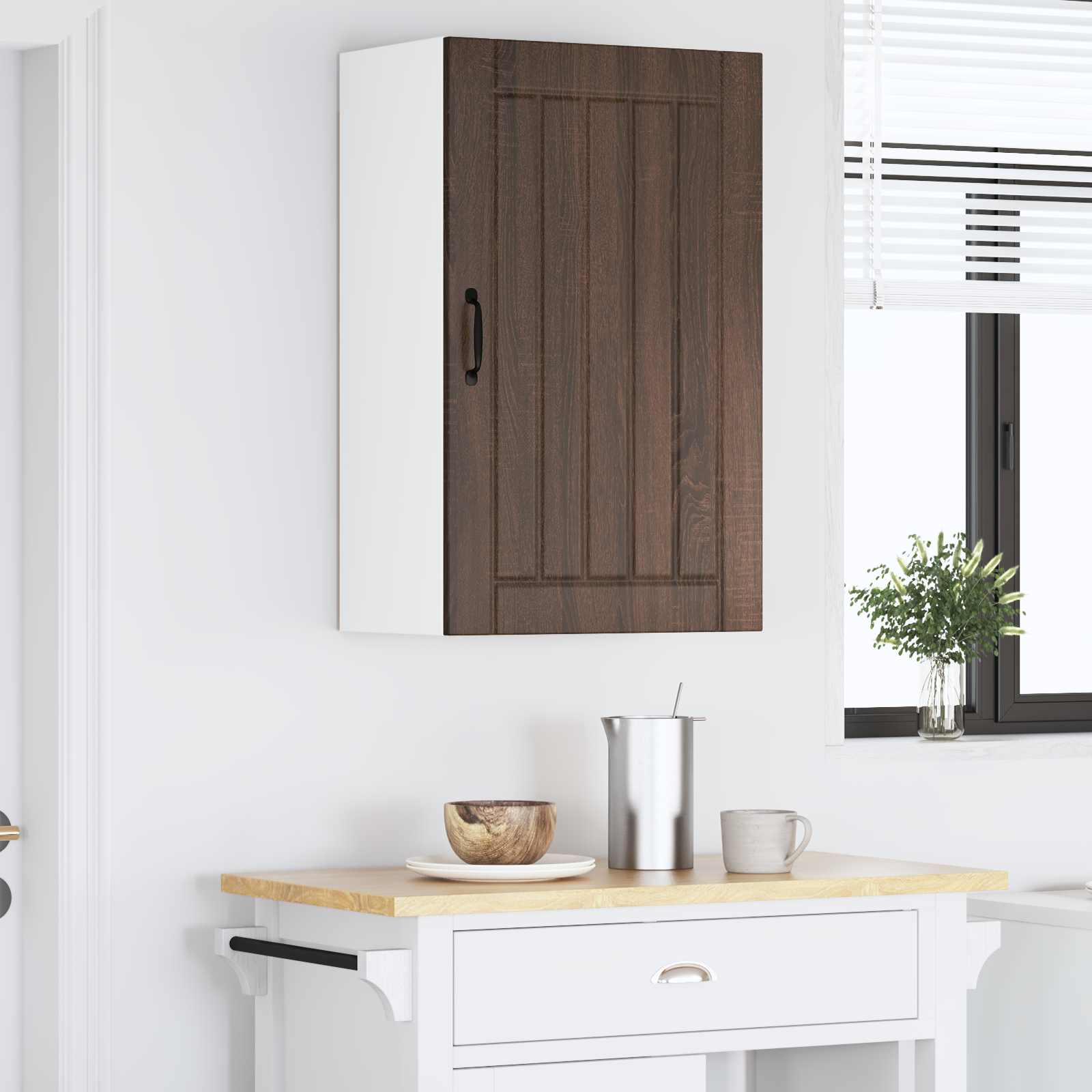 Kitchen Wall Cabinet Brown Oak 50 x 31 x 80 cm
