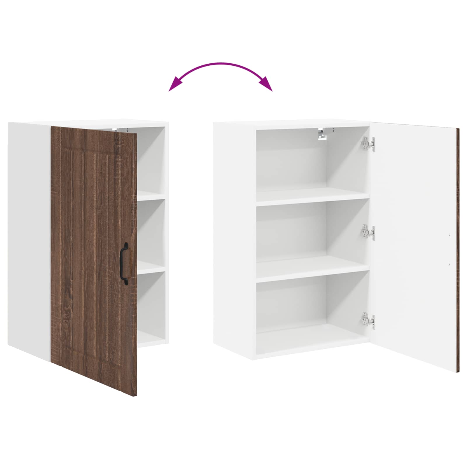Kitchen Wall Cabinet Brown Oak 50 x 31 x 80 cm