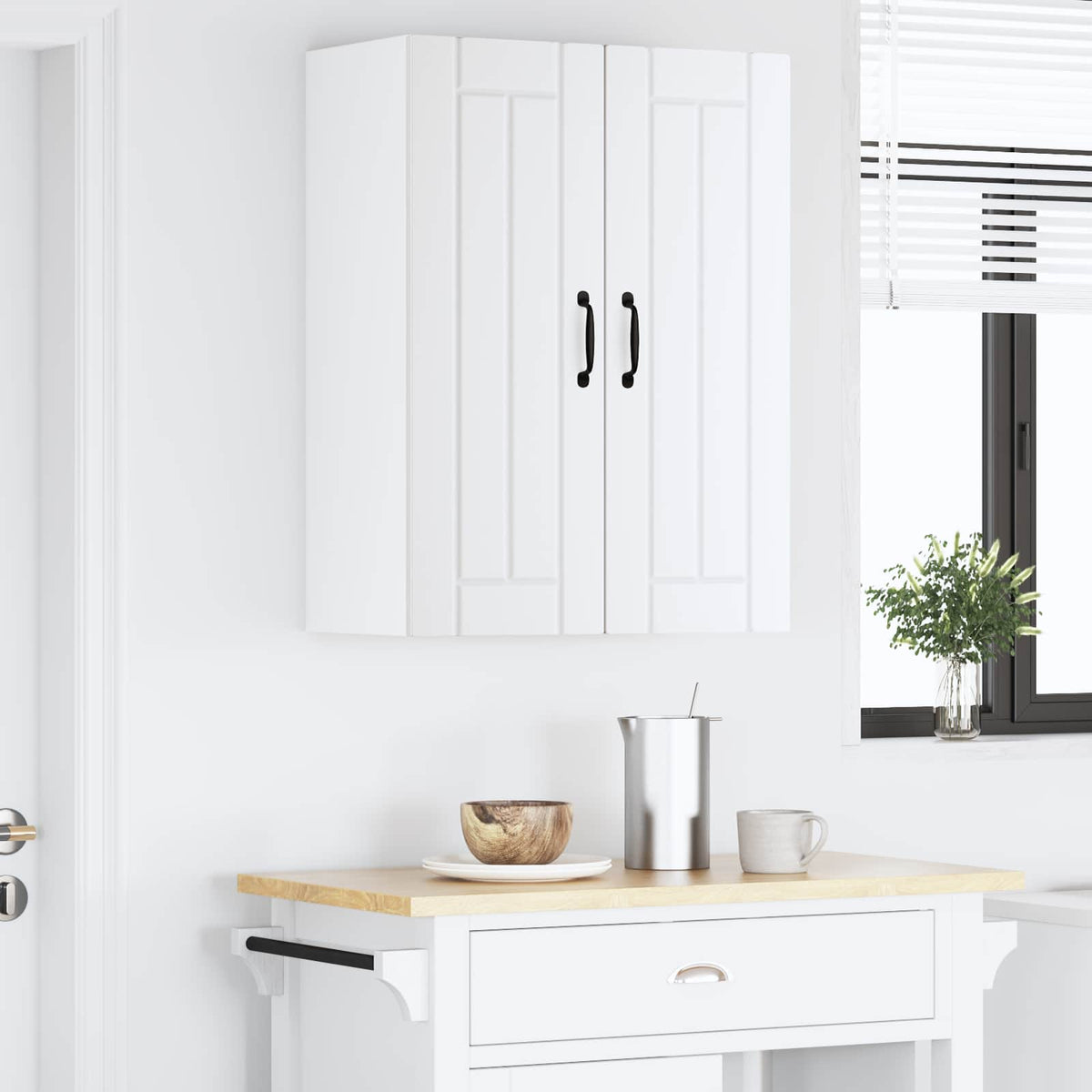 Sieninis stiklinis kabinetas LUCCA Balta 60 x 31 x 80 cm