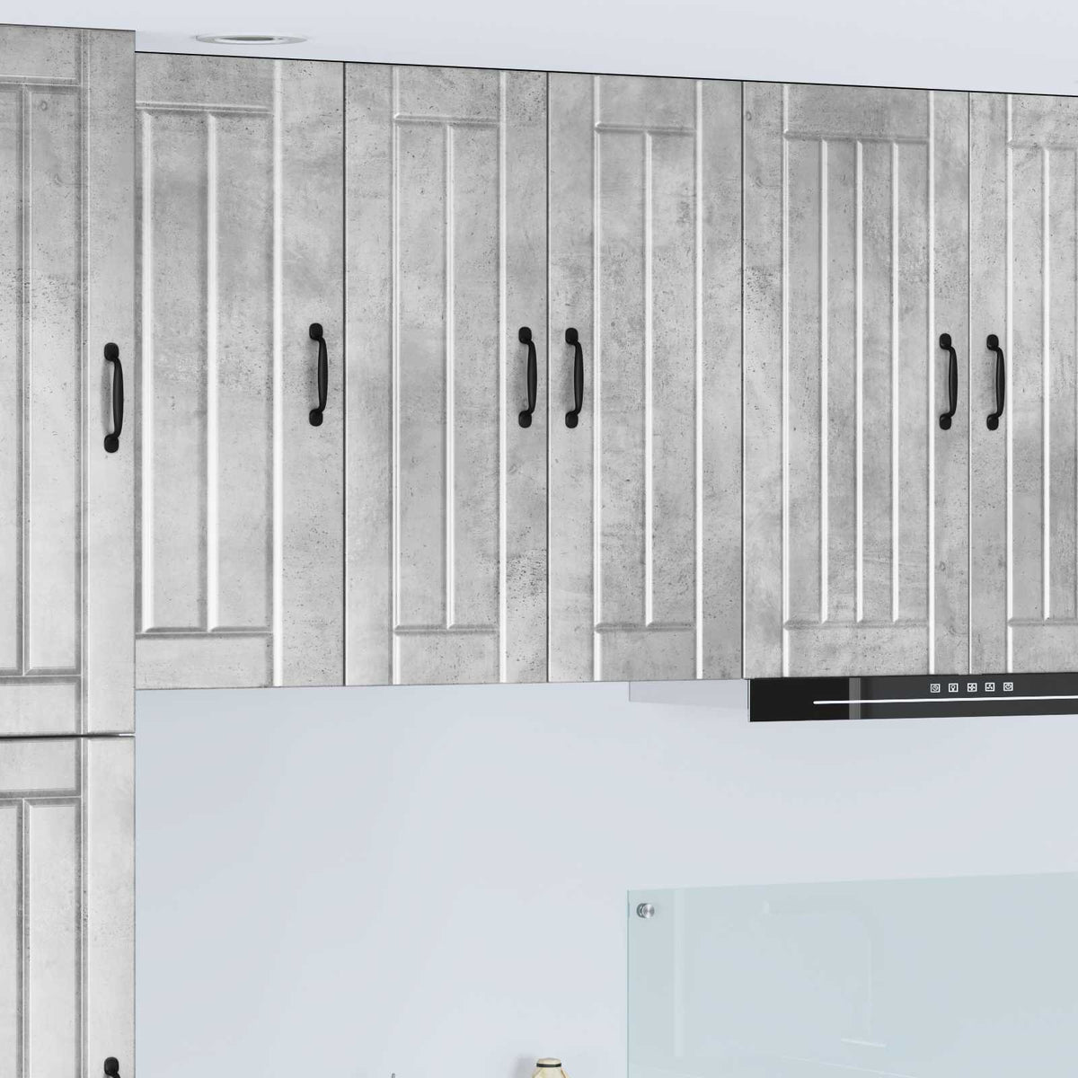 Sieninis stiklinis kabinetas LUCCA Betono pilka 60 x 31 x 80 cm