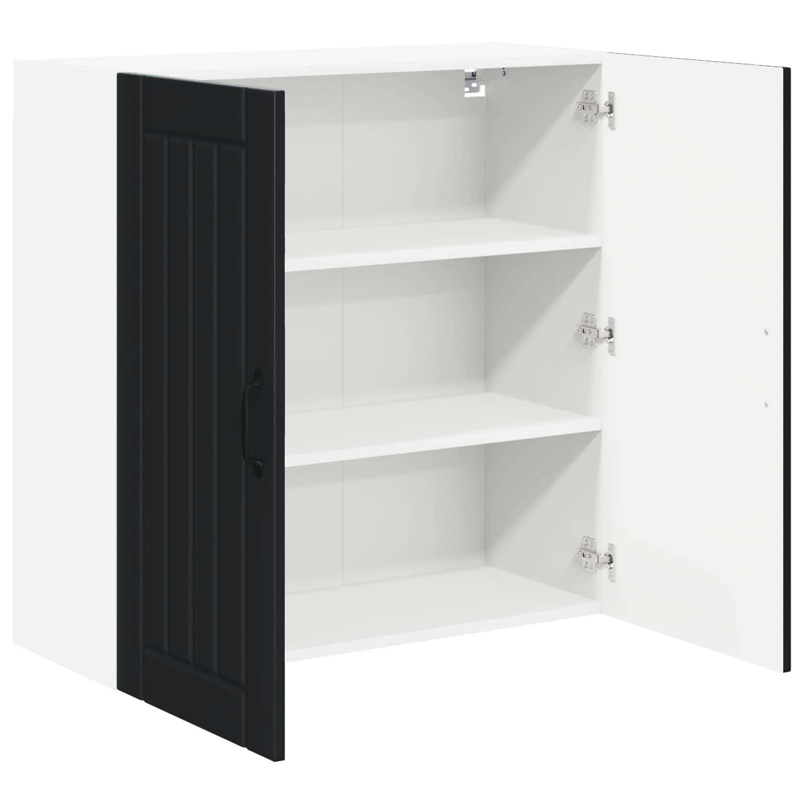 Virtuvės sieninė spintelė su lentyna Juoda 80 x 31 x 80 cm