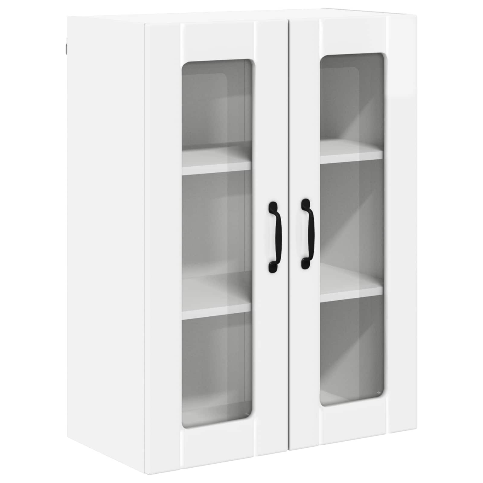 Virtuves piekaramais skapis ar plauktu, spīdīgi balts