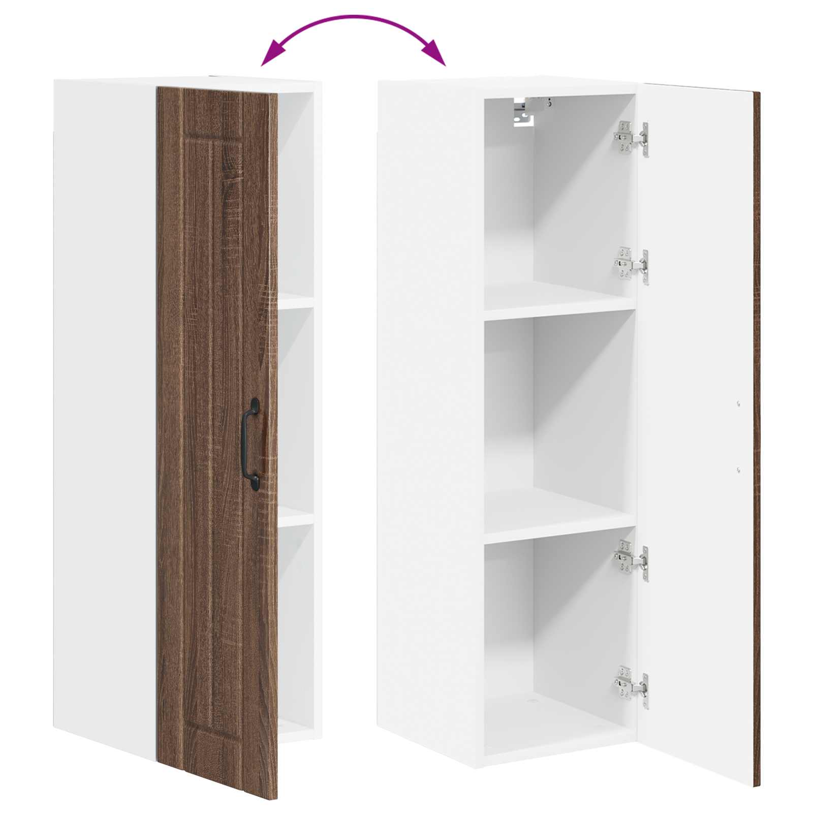 Kitchen wall cabinet Brown oak 30 x 31 x 100 cm