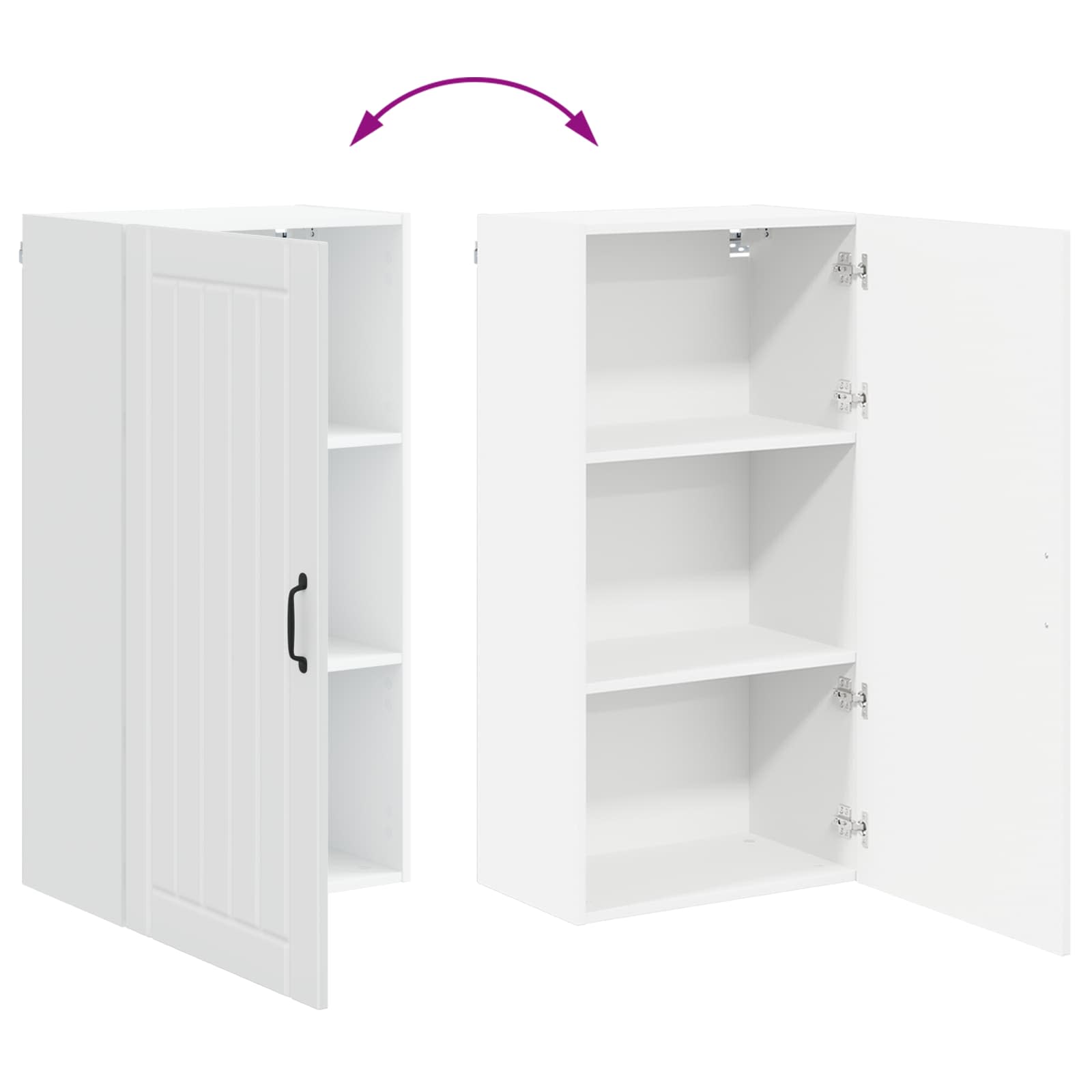 Virtuves sienas skapis ar plauktu Balts 50 x 31 x 100 cm