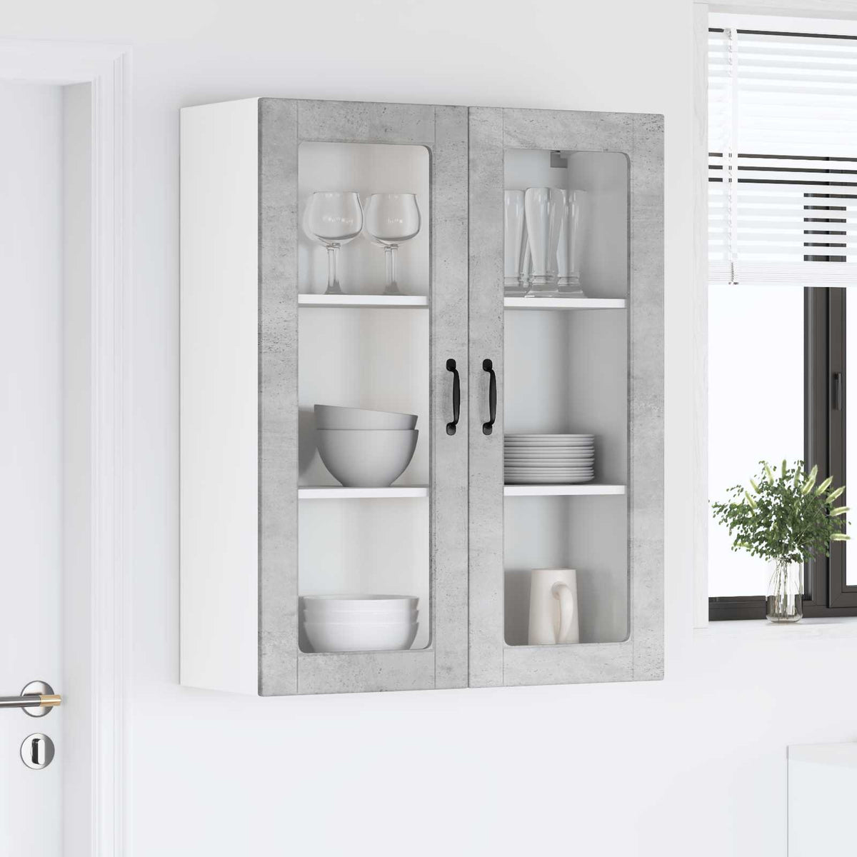 Virtuvės sieninė spintelė Betono pilka 80 x 31 x 100 cm