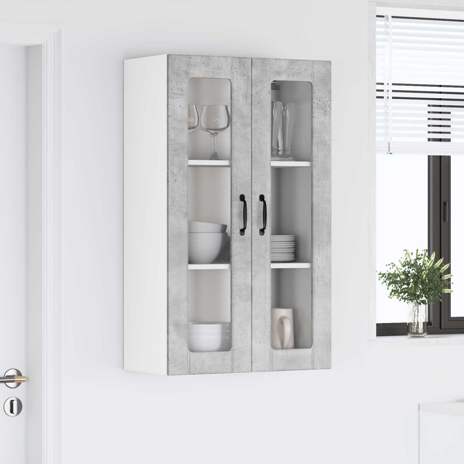 Virtuvės sieninė spintelė Betono pilka 60 x 31 x 100 cm