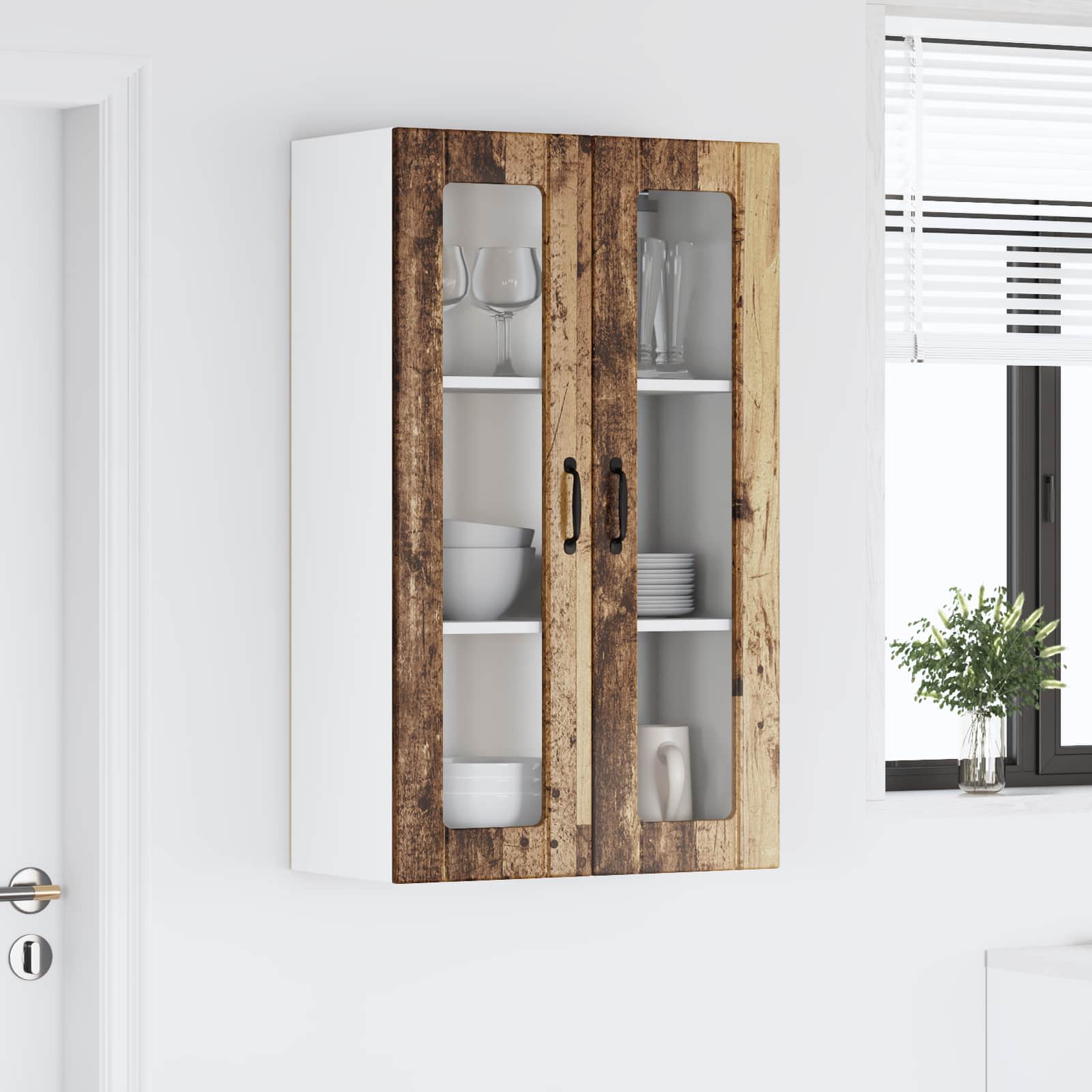 Kitchen wall cabinet Old wood 60 x 31 x 100 cm