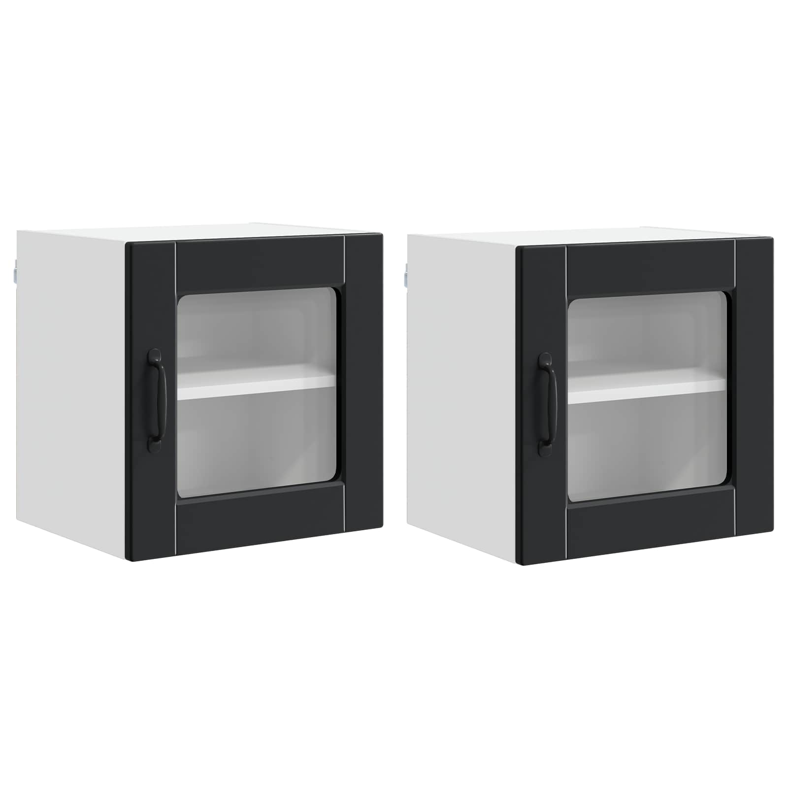 Virtuvės spintelė 2 pcs Juoda 40 x 31 x 40 cm Apdirbta mediena
