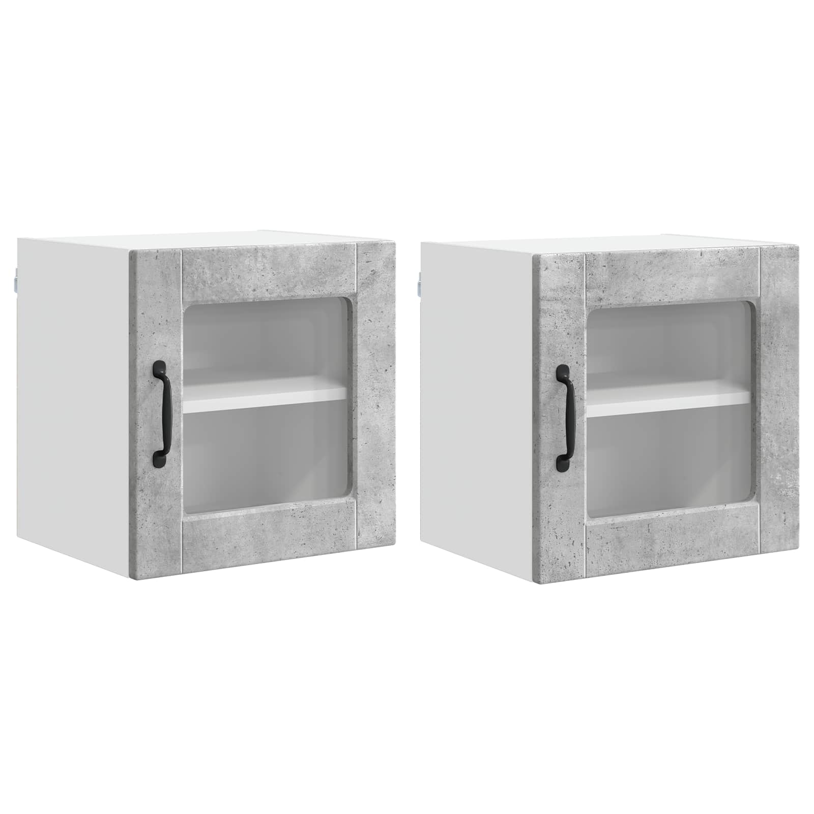 Virtuvės spintelė su lentyna 2 pcs Betono pilka 40 x 31 x 40 cm