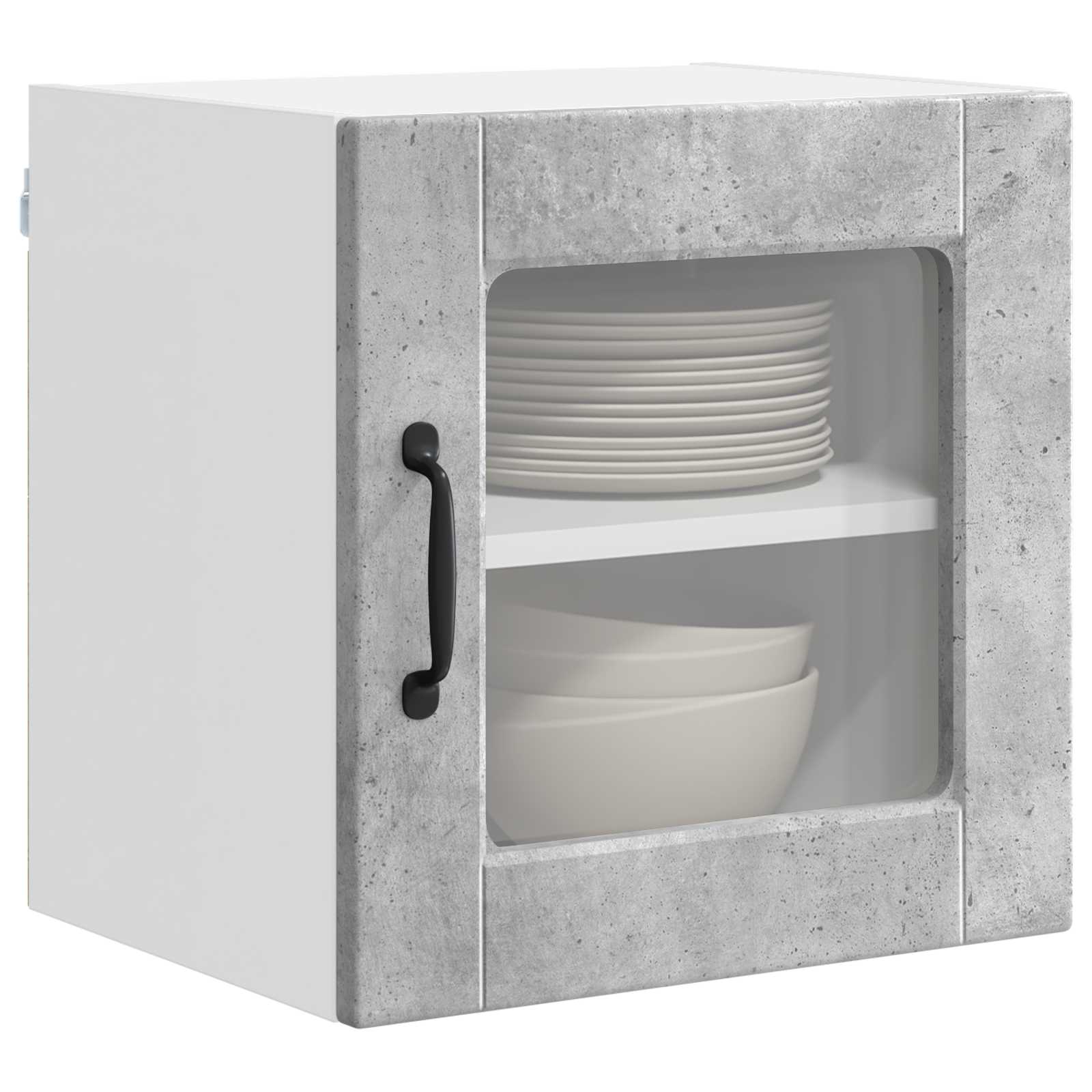 Virtuvės spintelė su lentyna 2 pcs Betono pilka 40 x 31 x 40 cm