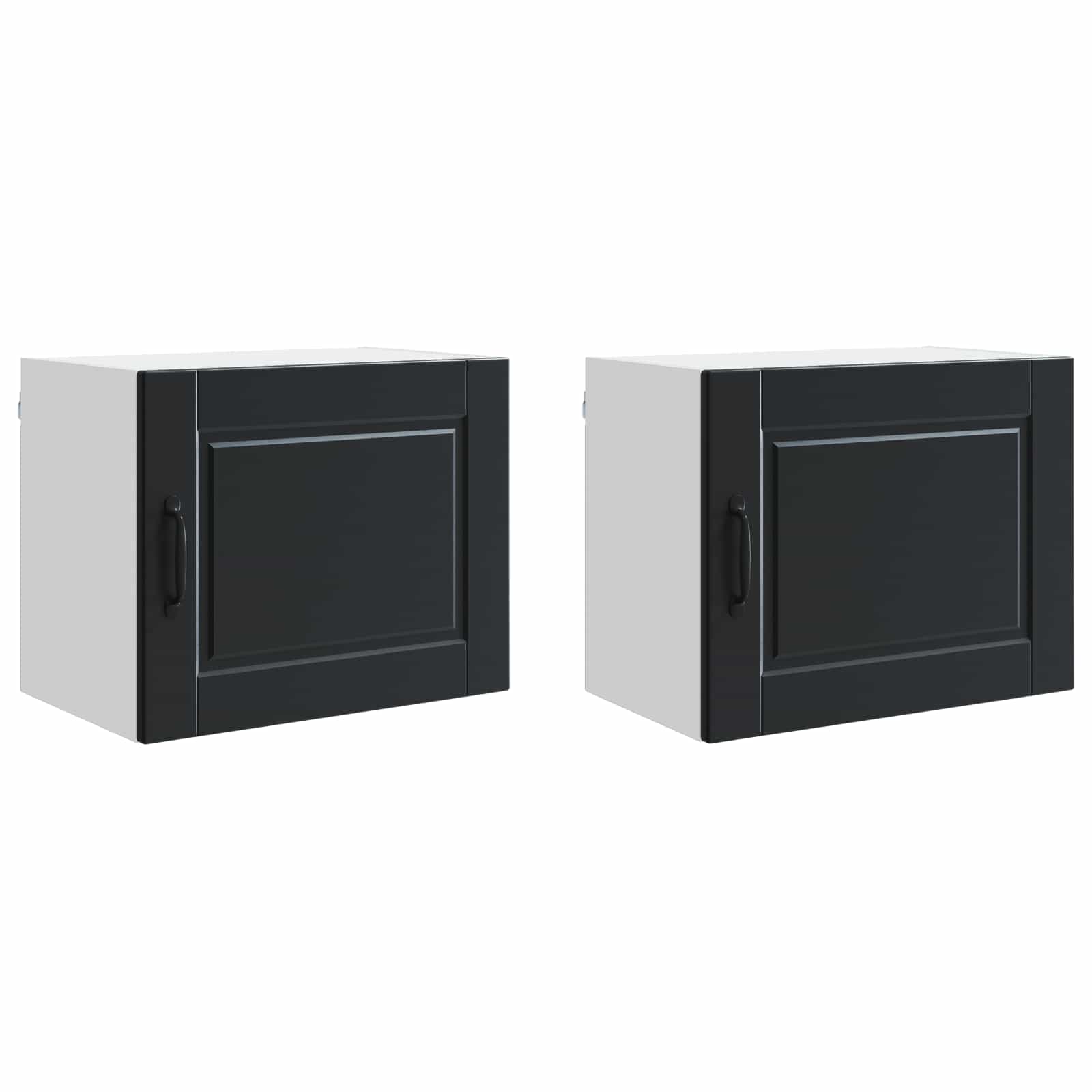 Virtuves skapītis 2 gab. Melns 50 x 31 x 40 cm Apstrādāta koksne
