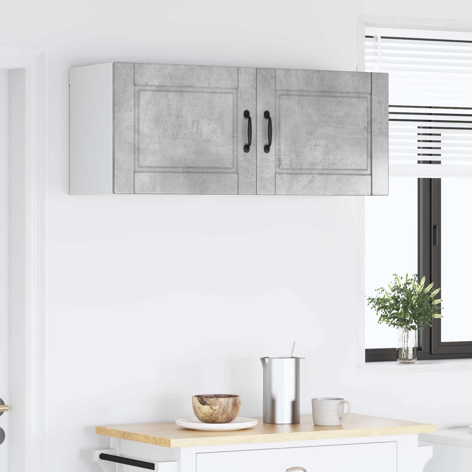 Virtuvės spintelė su lentyna 2 pcs Betono pilka 50 x 31 x 40 cm
