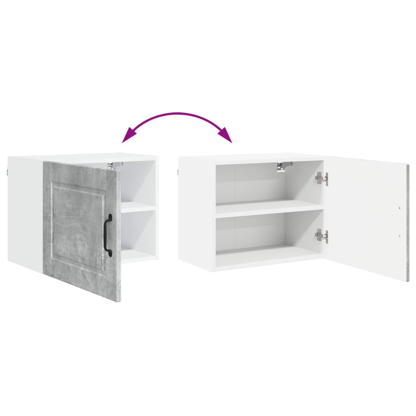 Virtuvės spintelė su lentyna 2 pcs Betono pilka 50 x 31 x 40 cm