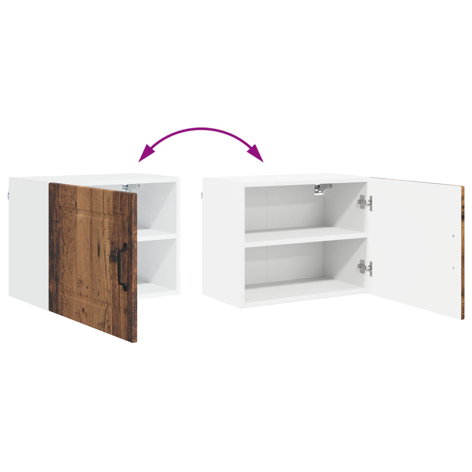 Virtuvės spintelė su lentyna 2 pcs Senas medis 50 x 31 x 40 cm