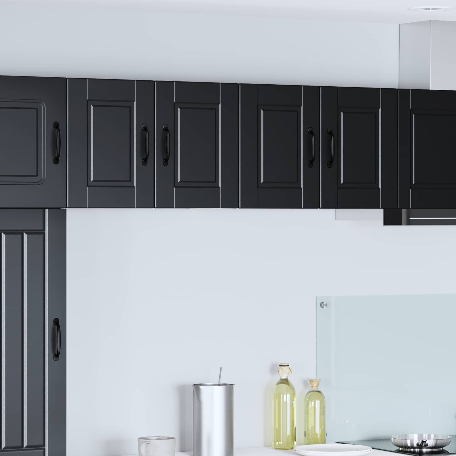 Wall kitchen cabinet with shelf Black 60 x 31 x 40 cm