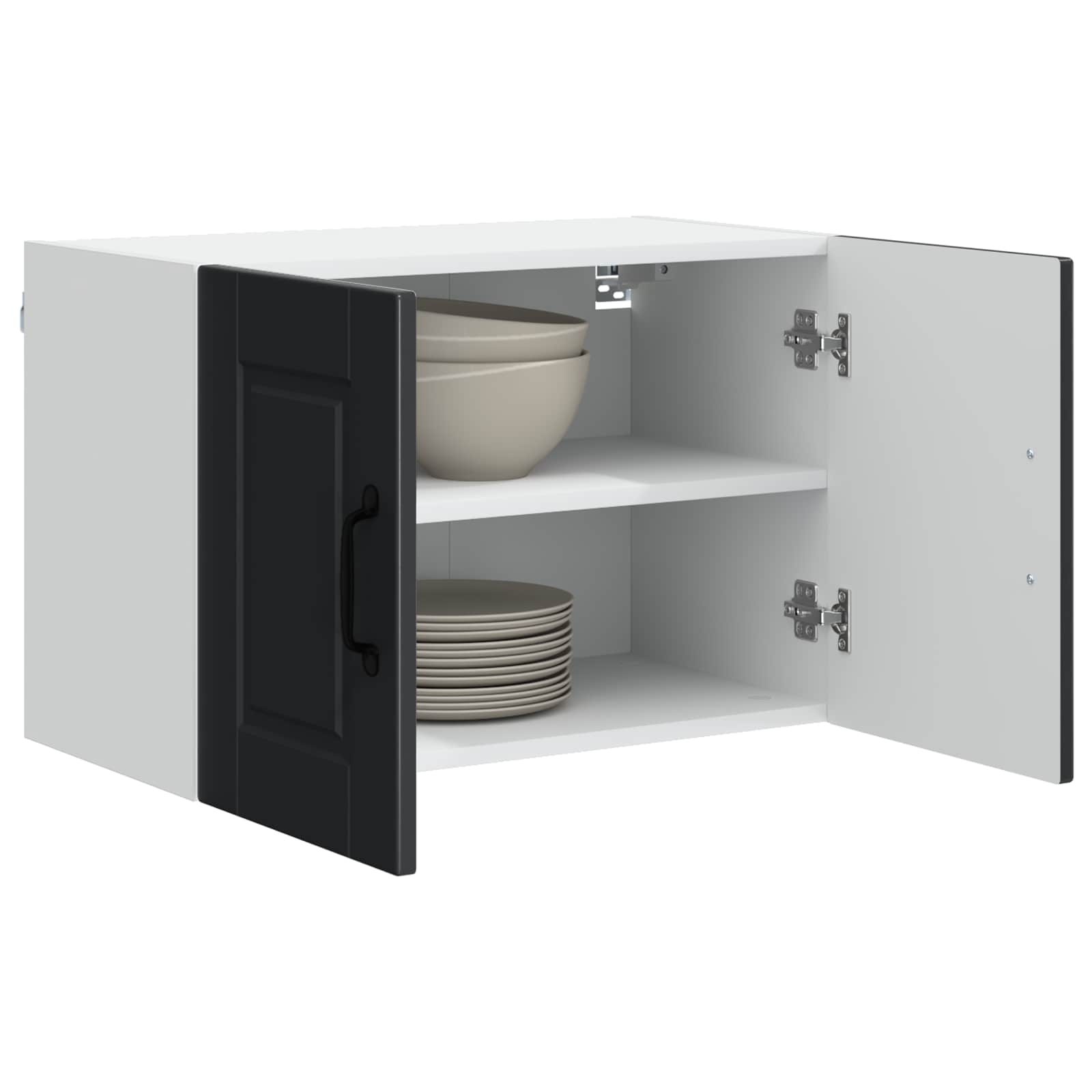 Wall kitchen cabinet with shelf Black 60 x 31 x 40 cm