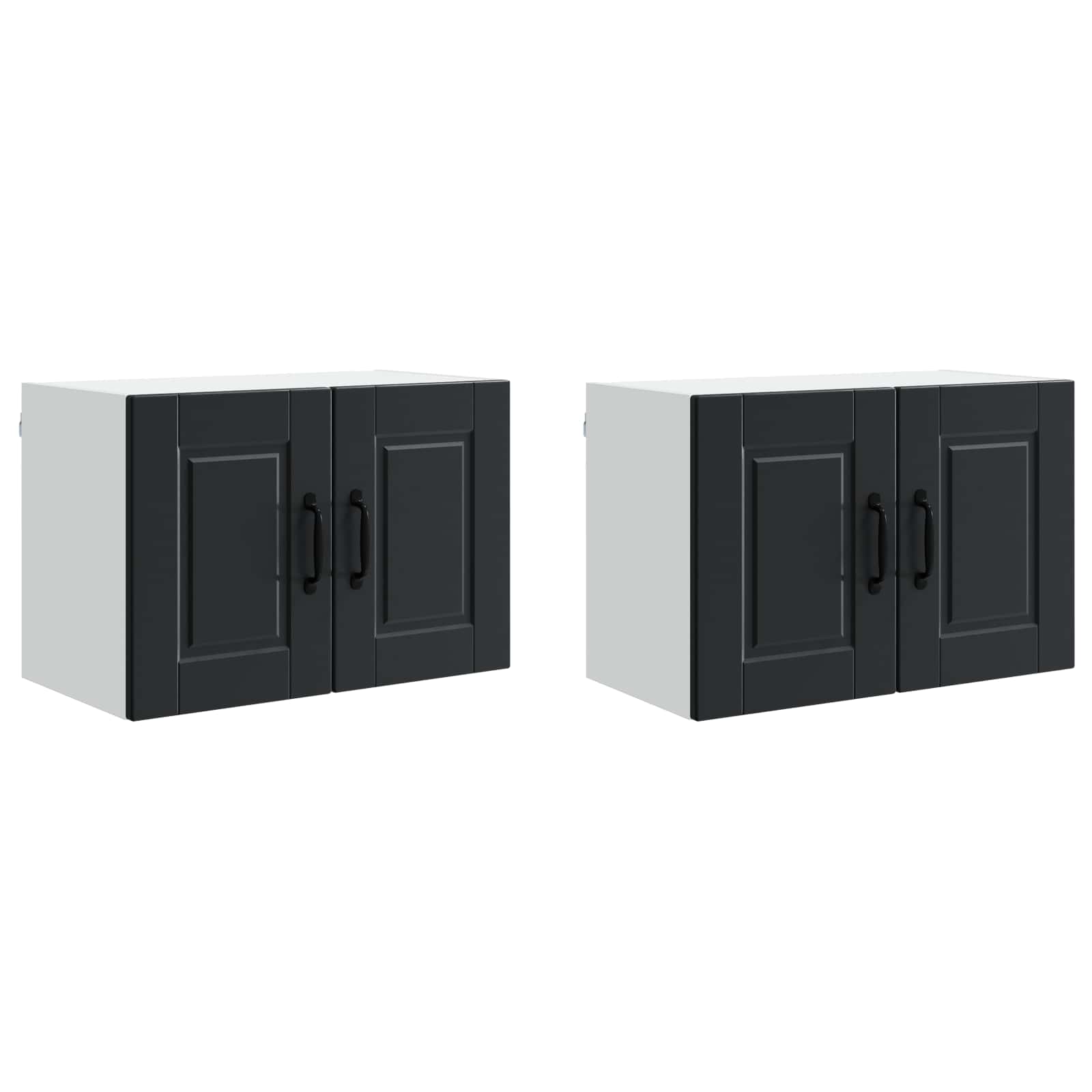 Virtuvės spintelė 2 pcs Juoda 60 x 31 x 40 cm Apdirbta mediena