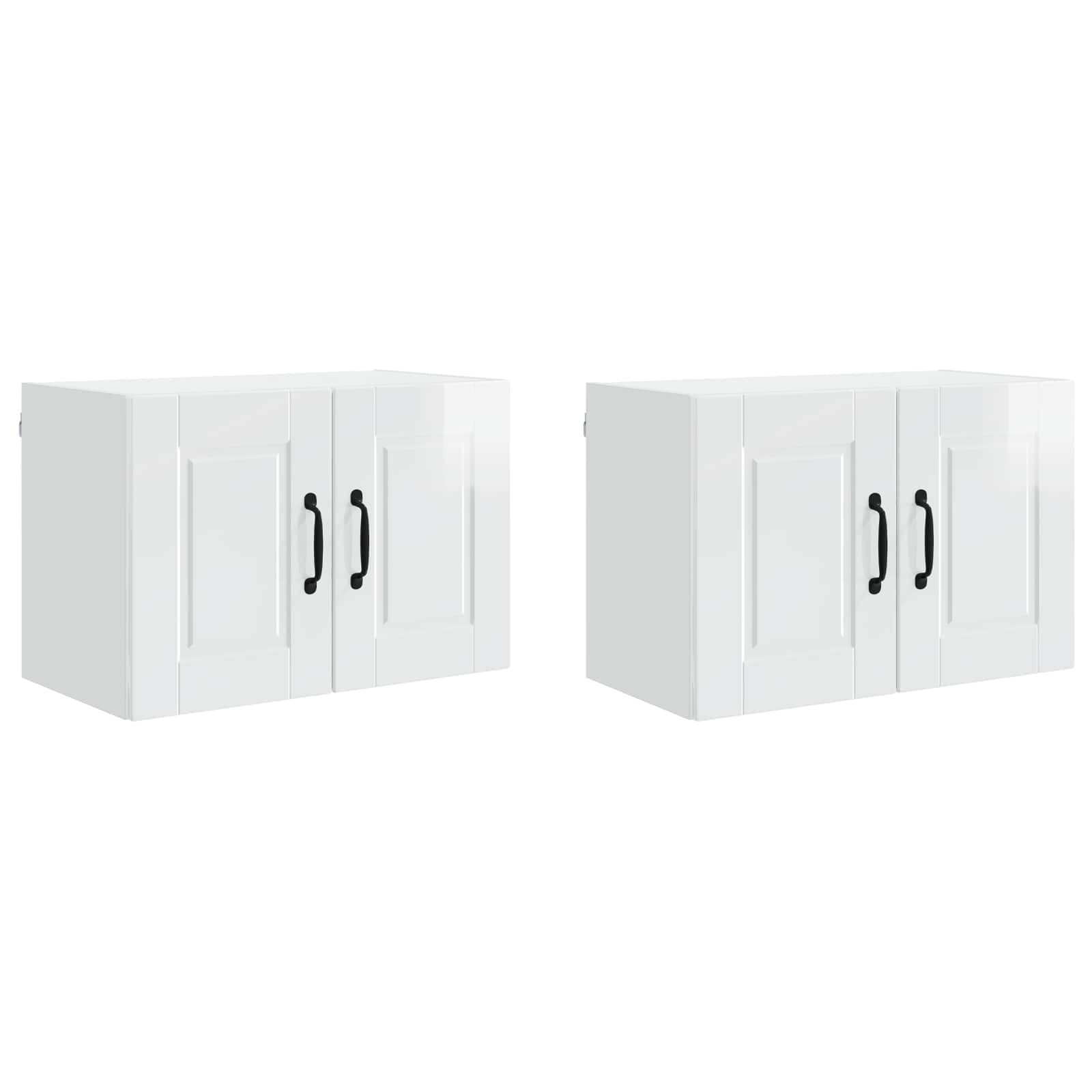 Virtuvės spintelė 2 pcs Aukštai blizganti balta 60 x 31 x 40 cm