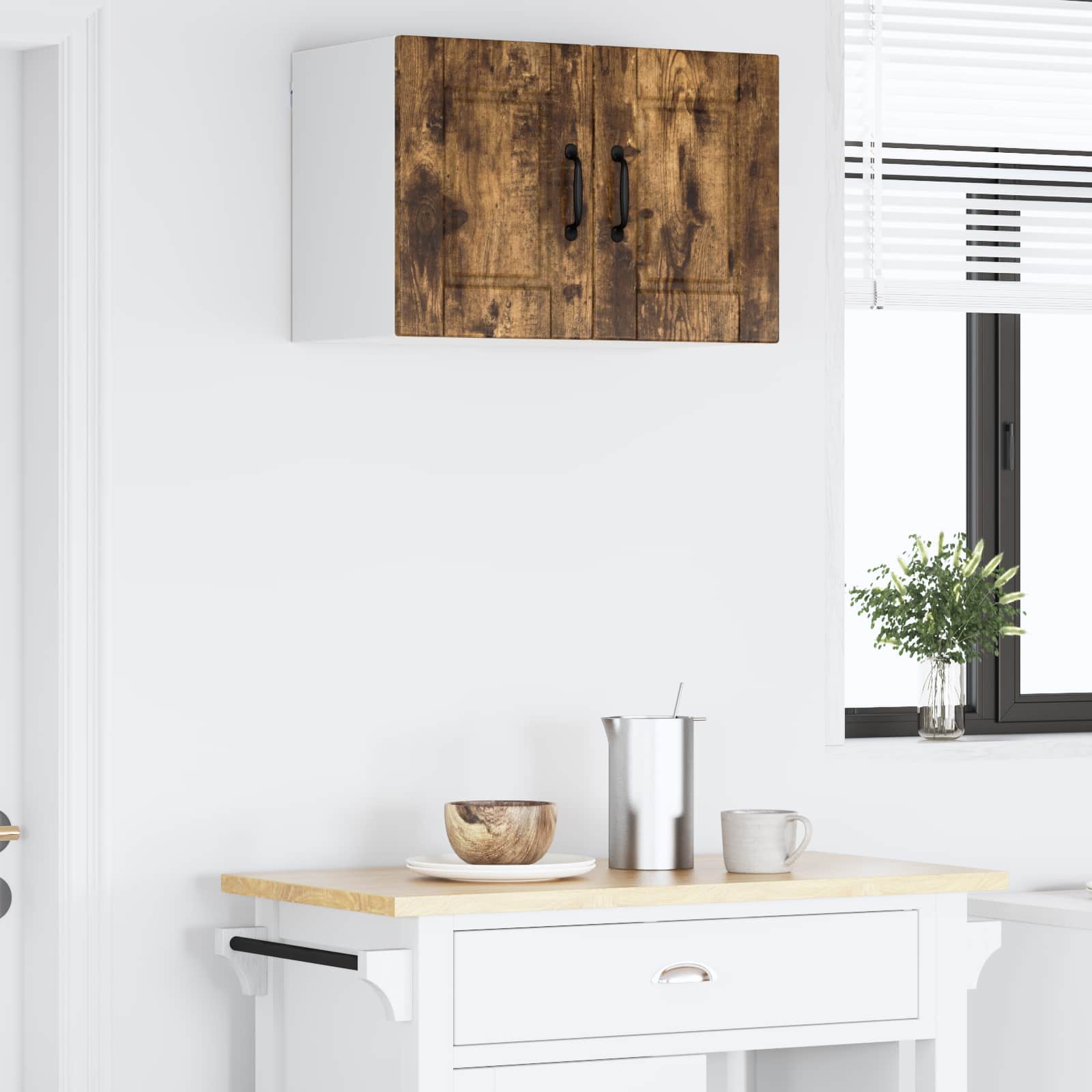 Kitchen wall cabinet with shelf Smoked oak 60 x 31 x 40 cm