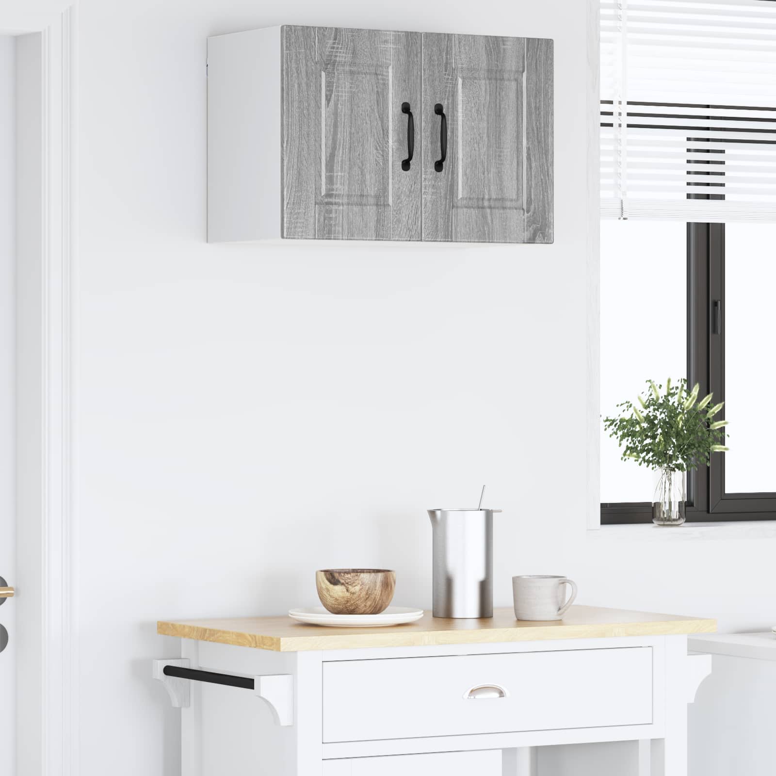 Kitchen Wall Cabinet with Shelf Grey Sonoma 60 x 31 x 40 cm