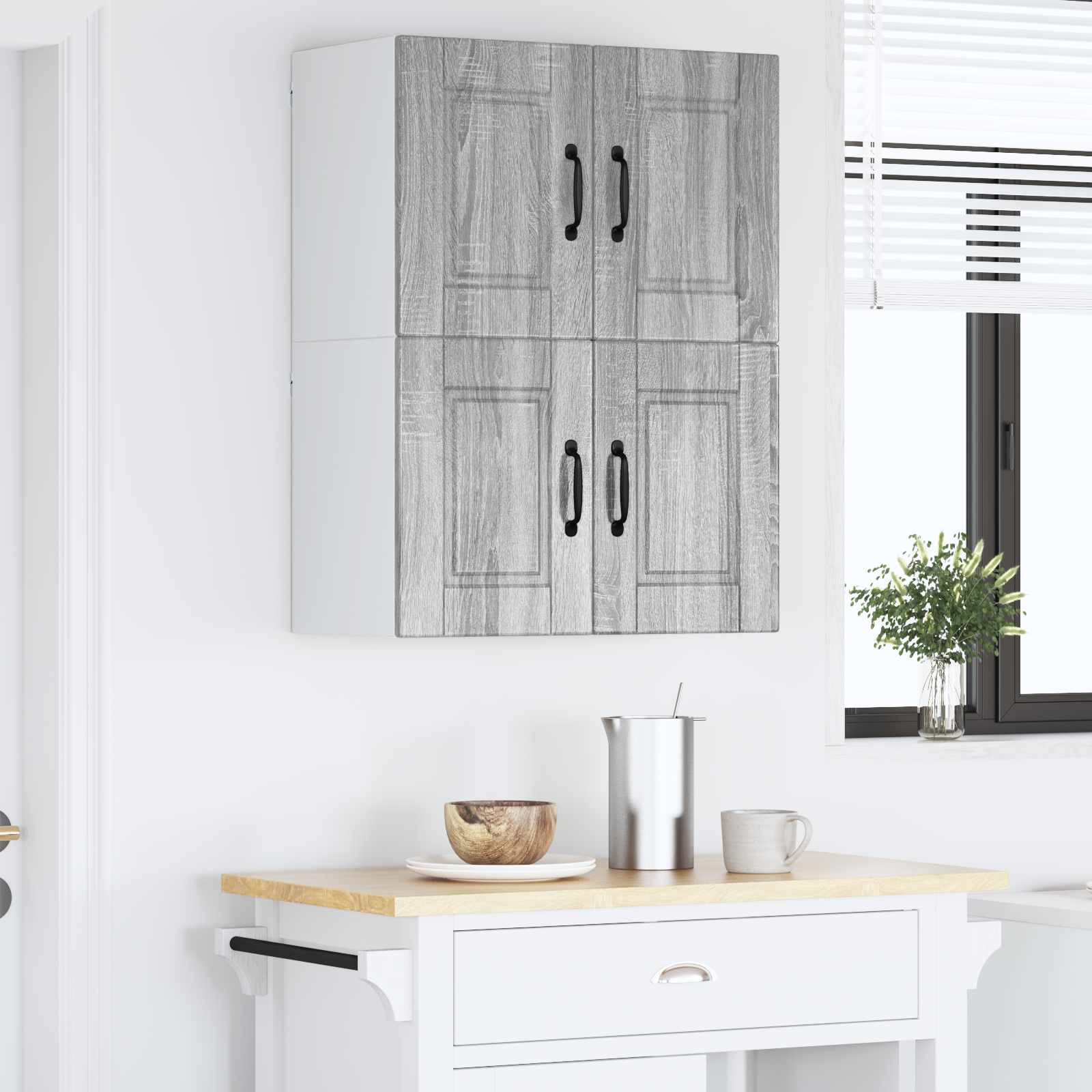 Kitchen Wall Cabinets 2 pcs Grey Sonoma 60 x 31 x 40 cm