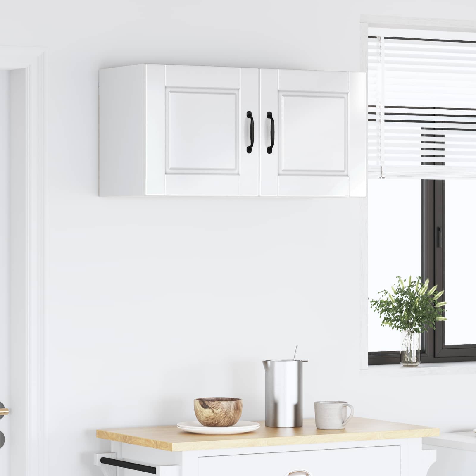 Kitchen wall cabinet high gloss white 80 x 31 x 40 cm