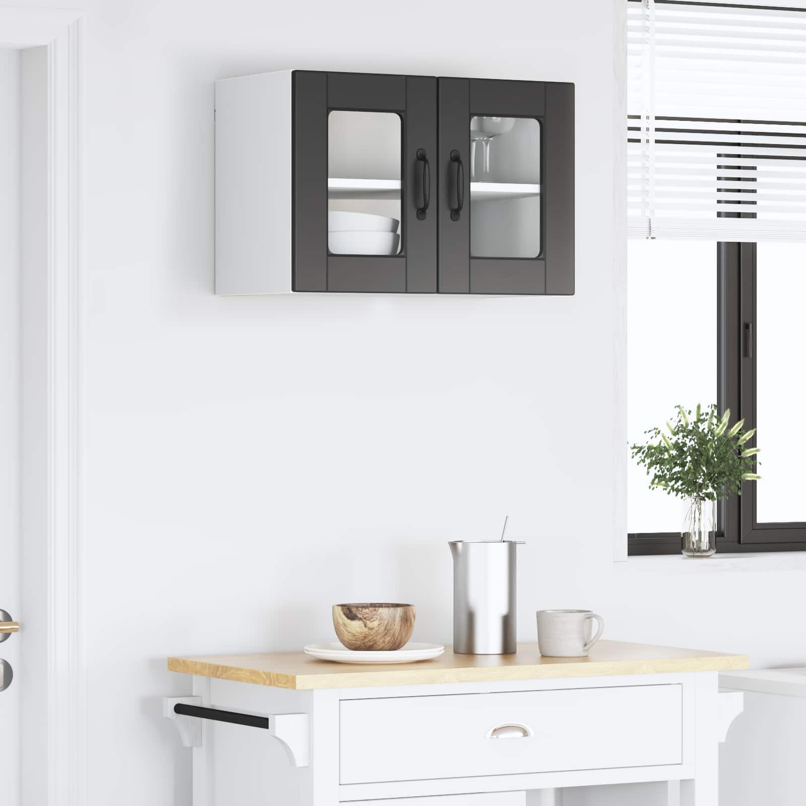 Virtuves skapis melns 60x31x40 cm apstrādāta koksne